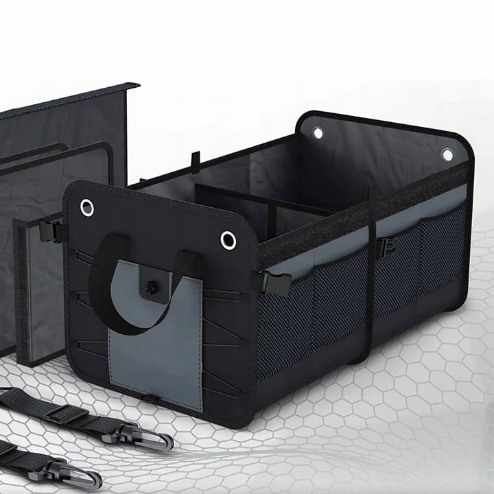 Organizator portbagaj NewEvo®, pliabil, spatios, multifunctional, fixare curele si velcro, 60cm x 37cm x 32cm