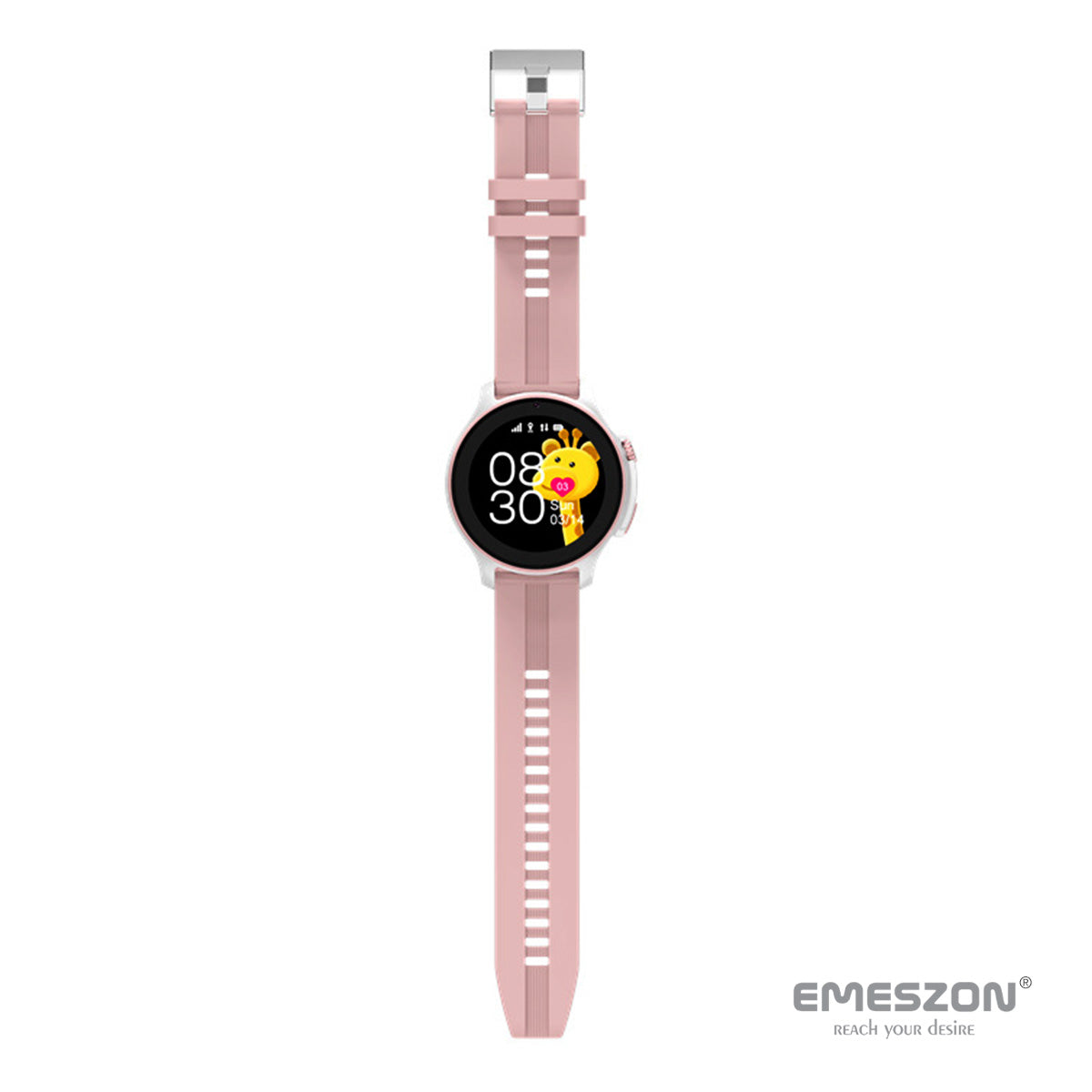 Ceas inteligent SmartWatch SIM 4G LTE Emeszon® A22, localizare Copii si Adulti prin GPS, Apel Video SOS, LBS, Wi-Fi, Roz