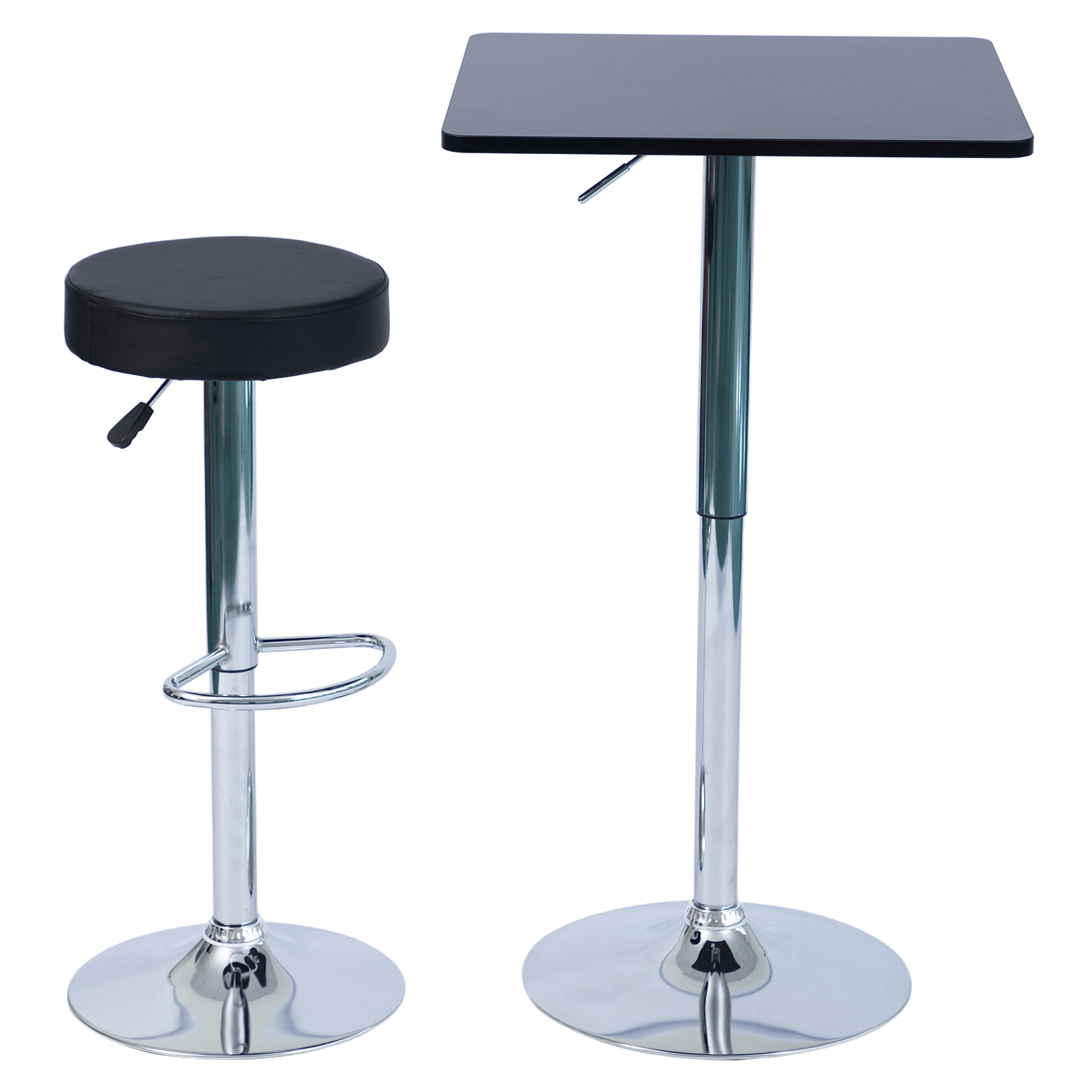 Masa de bar cu inaltime reglabila, negru, 60x60x84-105,5 cm, FLORIAN 4 NEW — imaginea 2