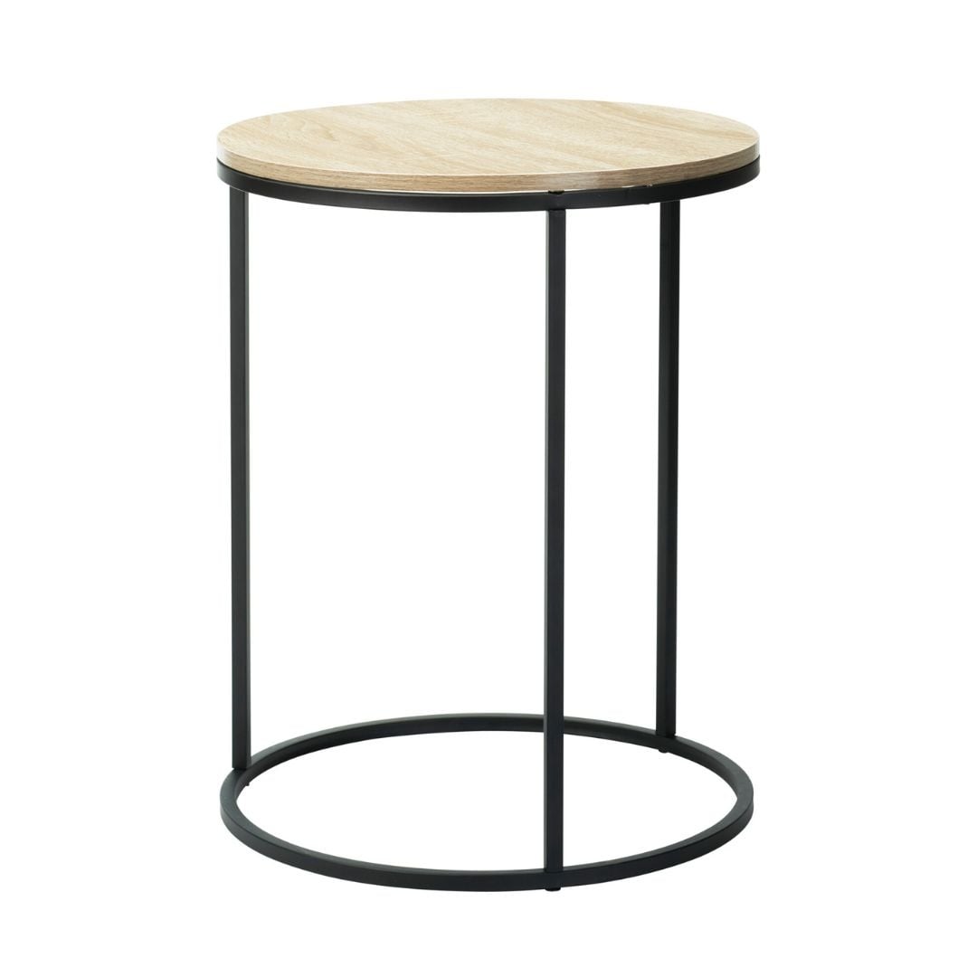 Set 2 masute de cafea Trends4You, metal & MDF, design modern, negru cu crem