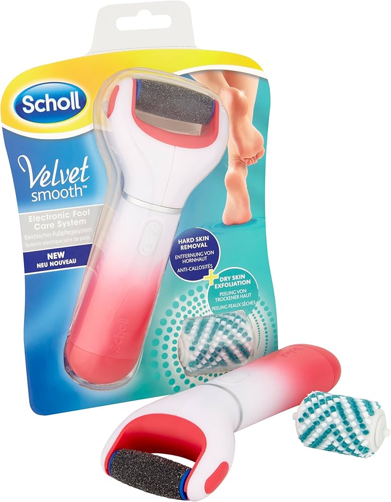 Pila electrica pentru calcai Scholl Velvet Smooth cu cap rotativ extra dur, cristale de diamant, roz