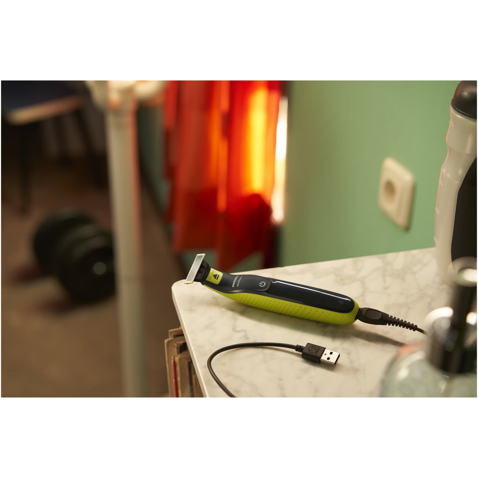 Aparat hibrid de barbierit si tuns barba PHILIPS OneBlade 360 QP2734/31, pieptene reglabil 5 in 1, reincarcabil, umed si