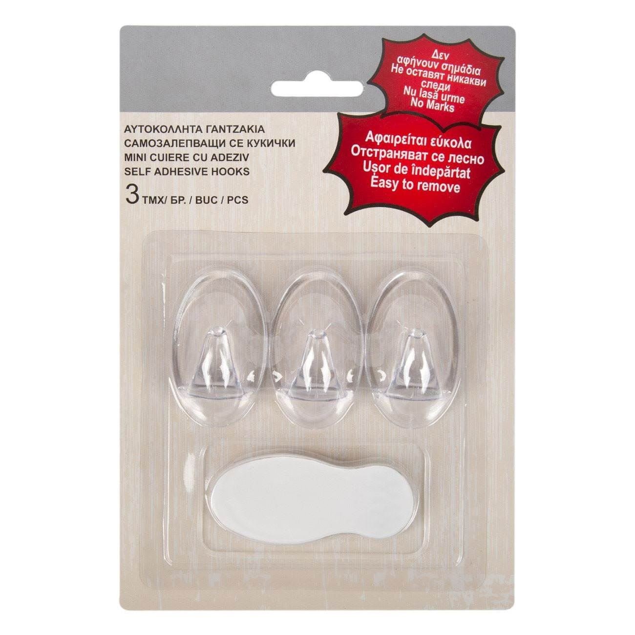 Carlige Autocolante Transparente 3x5.5cm - 3buc — imaginea 3