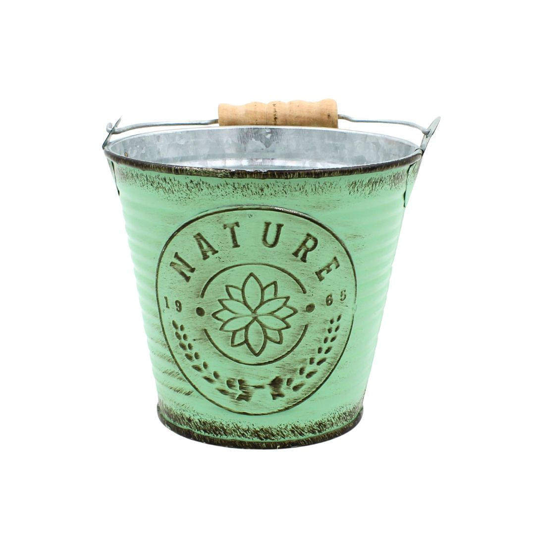Ghiveci pentru flori tip galetusa verde 10,5cm