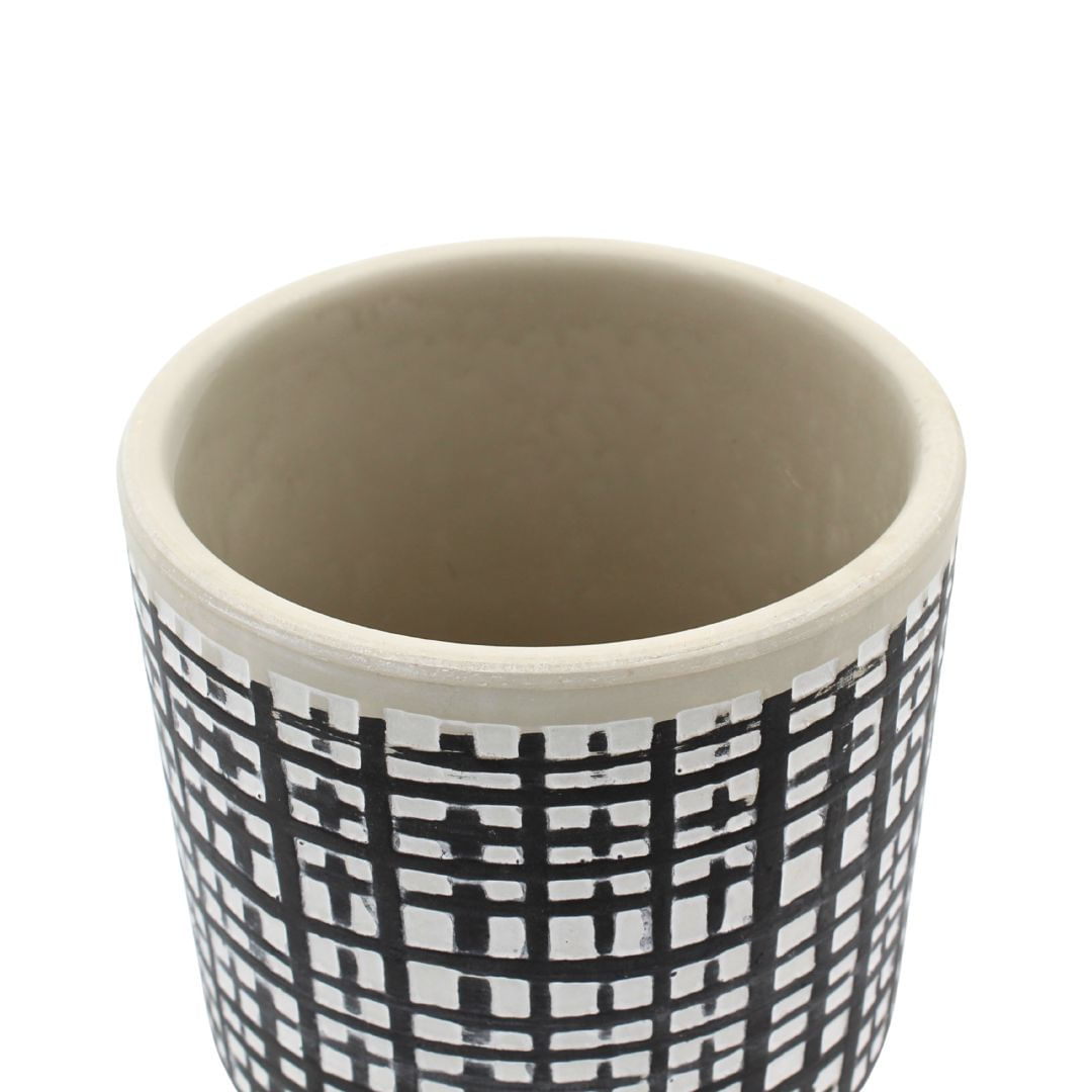 Ghiveci ceramica 9x9 cm model linii perpendiculare — imaginea 6