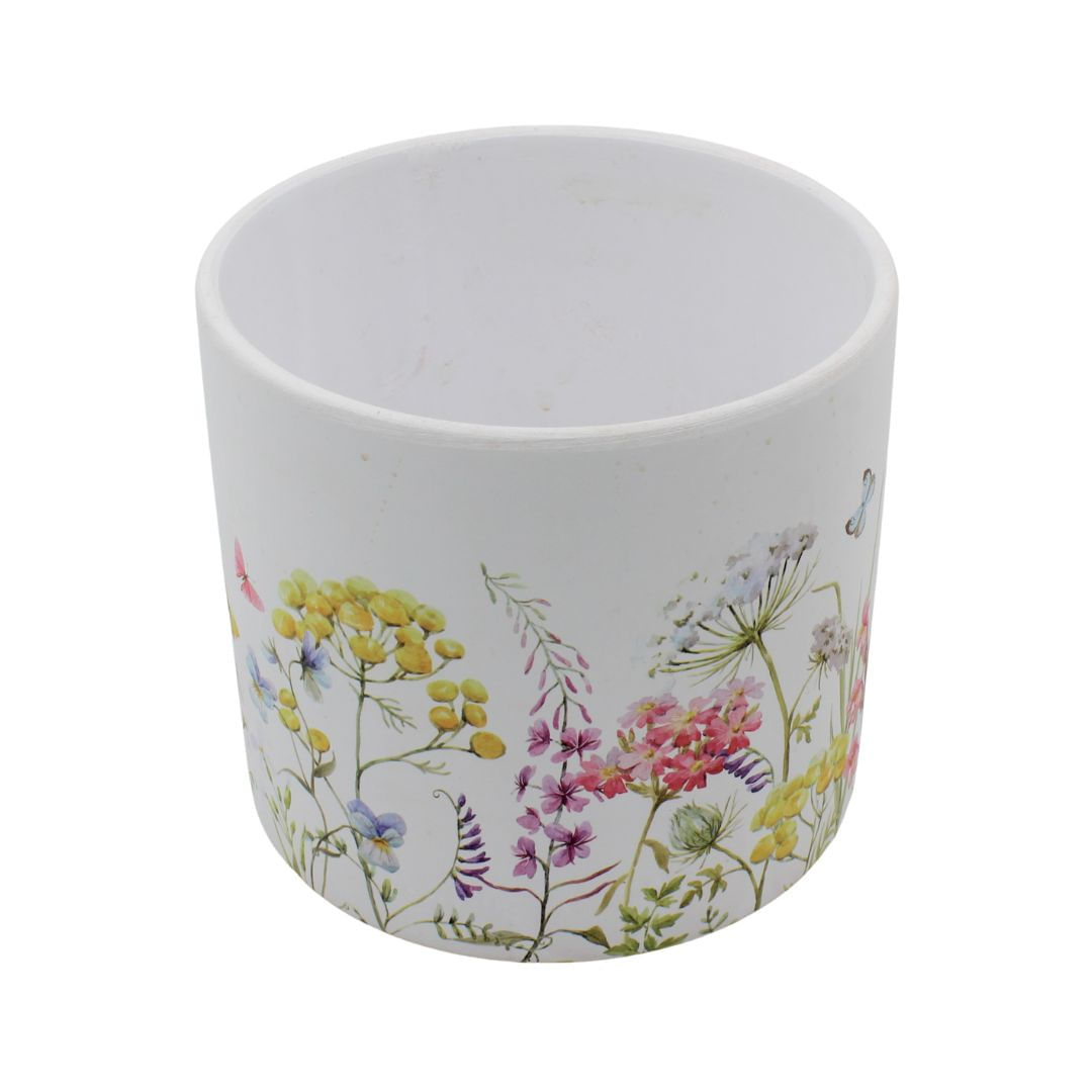 Masca ghiveci ceramica floricele fluturasi 12cm