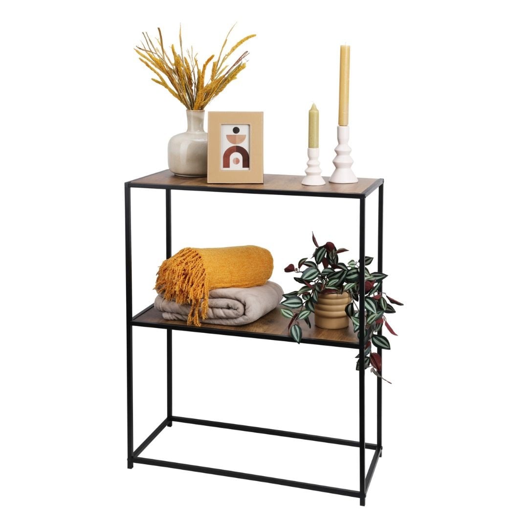 Mobilier multifunctional, 2 niveluri, metal + MDF, 70x31x85 cm — imaginea 5