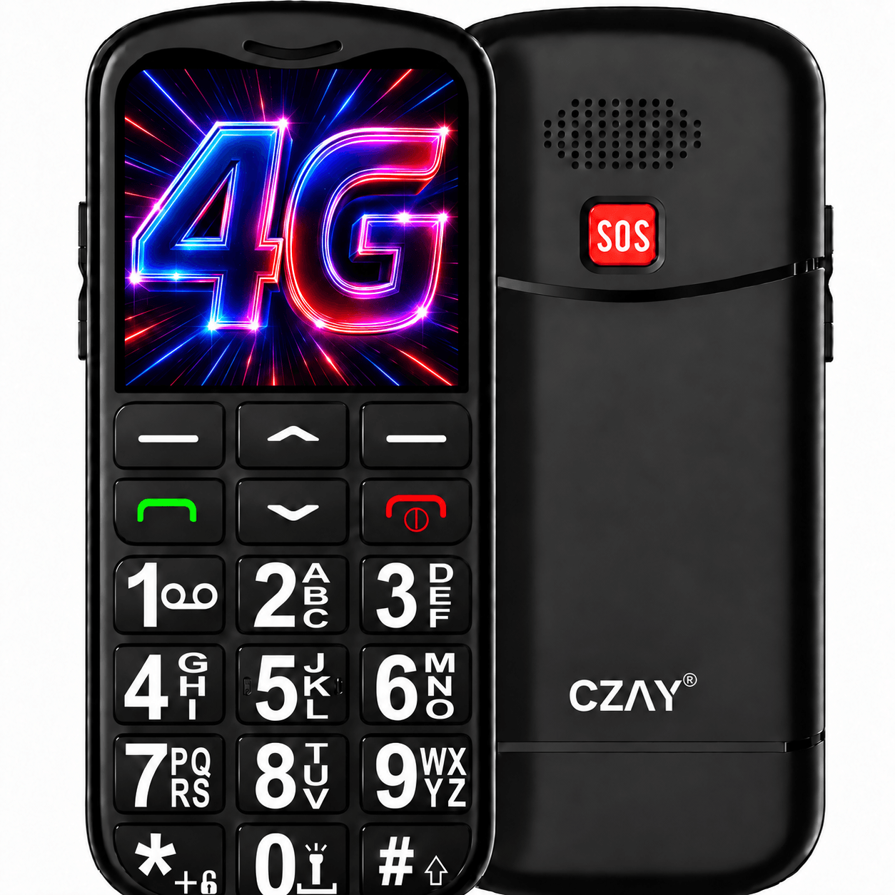 Telefon Mobil Seniori cu Taste Mari, 4G, Meniu in Limba Romana, Volum Puternic, Buton SOS, Ecran Mare, Autonomie 7 Zile