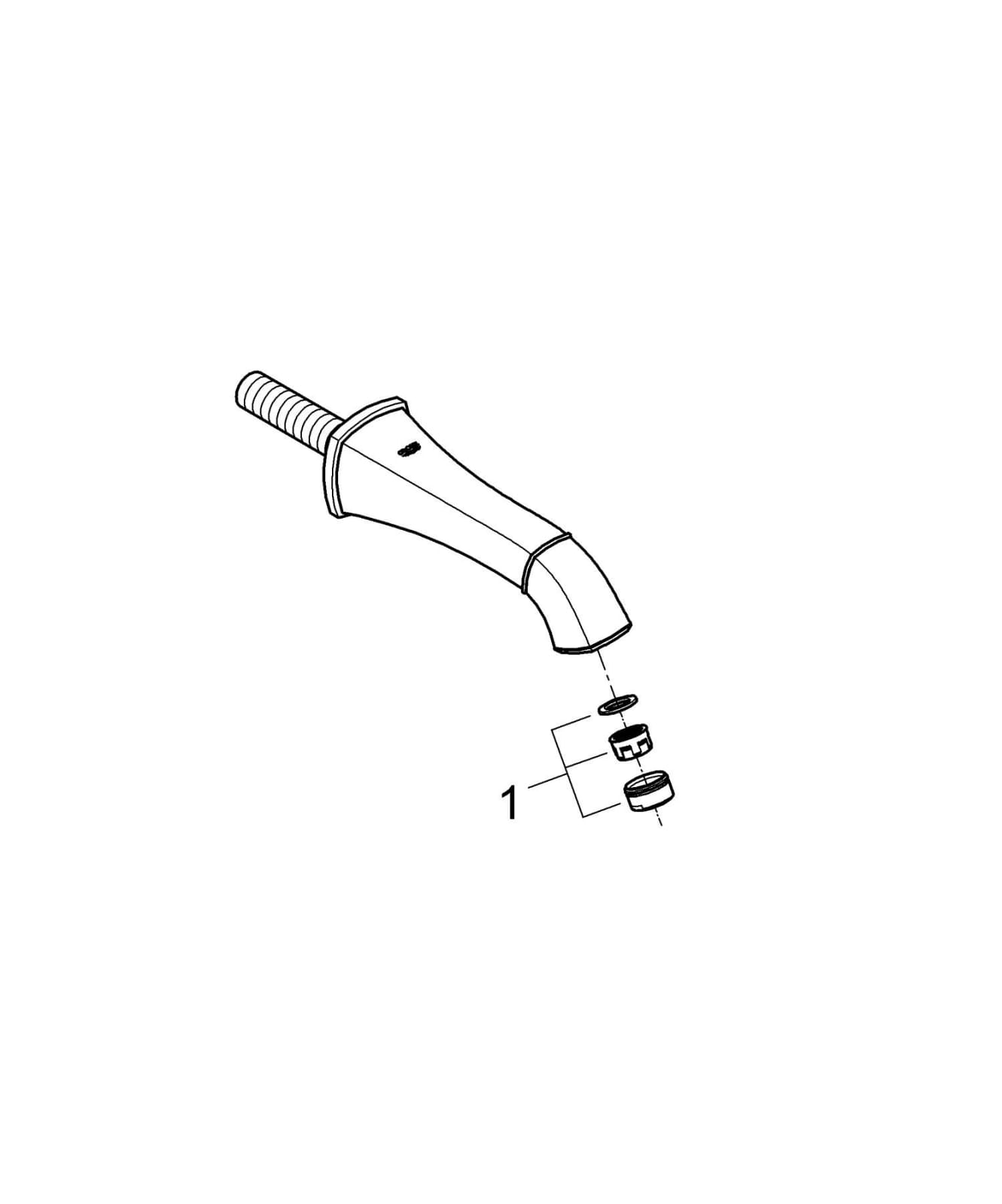 Pipa cada Grohe 13341000, 177 mm, 1/2 tip conexiune, 1/2 diametru conexiune, pe perete, aparent, Crom — imaginea 2