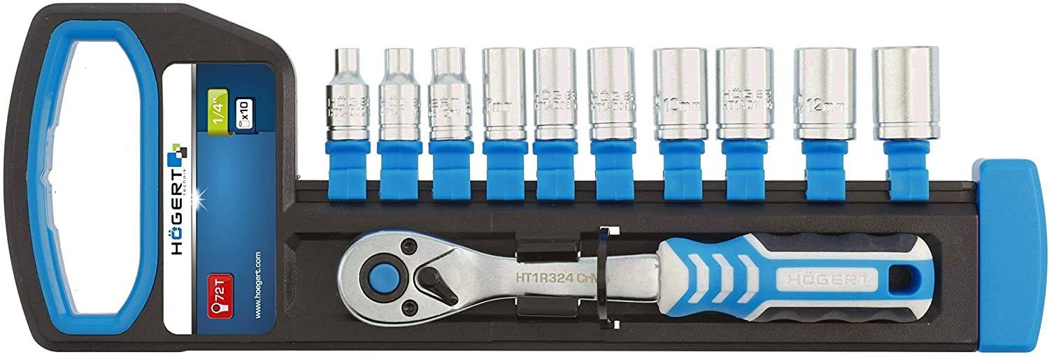 Cheie cu clichet 1/4" si 10 prize diferite-HT1R334 — imaginea 2