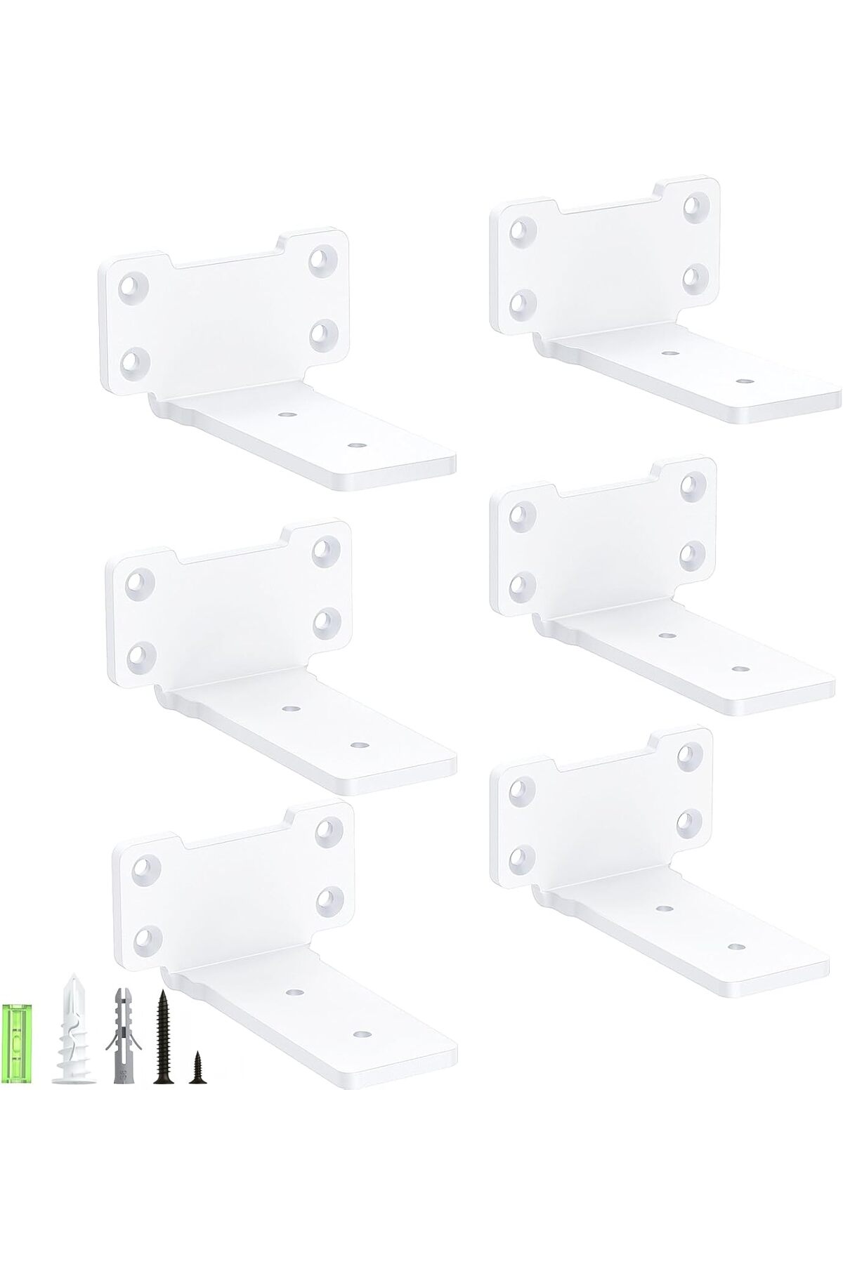 6 bucati console de raft 10 cm, console perete rezistente, capacitate de incarcare 75 kg, alb