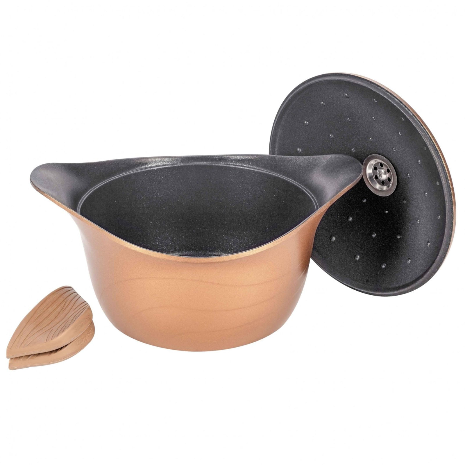 Oala NeoKlein CS30-Gold, 6.8 l, 30 cm, 18 cm, suprafata antiaderenta, inalta, gaz, scurt, rotund, Auriu — imaginea 2