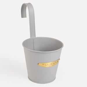 Masca Ghiveci Suspendabilă Metalică Gri pentru Balustradă — imaginea 2