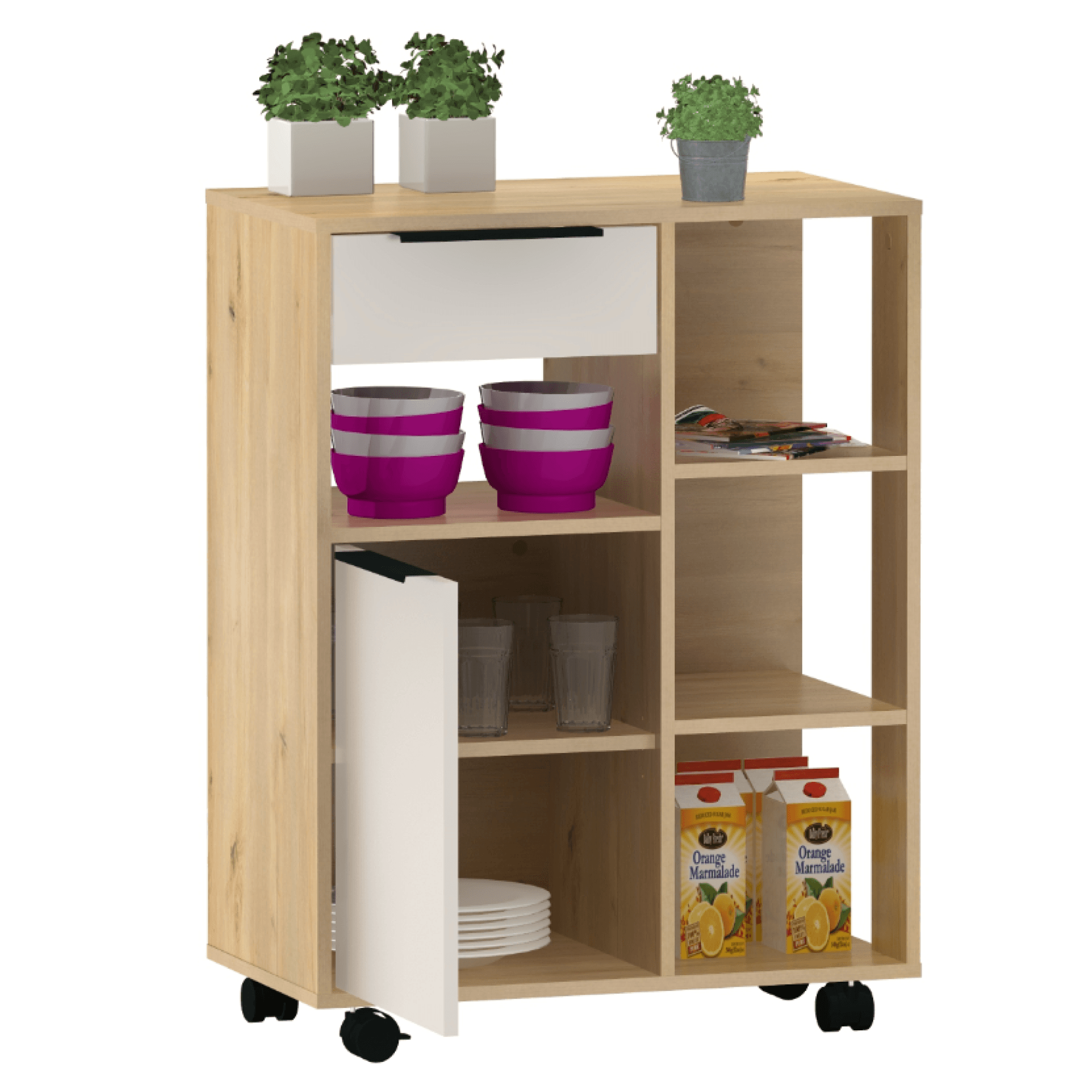 Bufet cu o usa, stejar artisan/casmir, LILIEN TYP 3 — imaginea 3