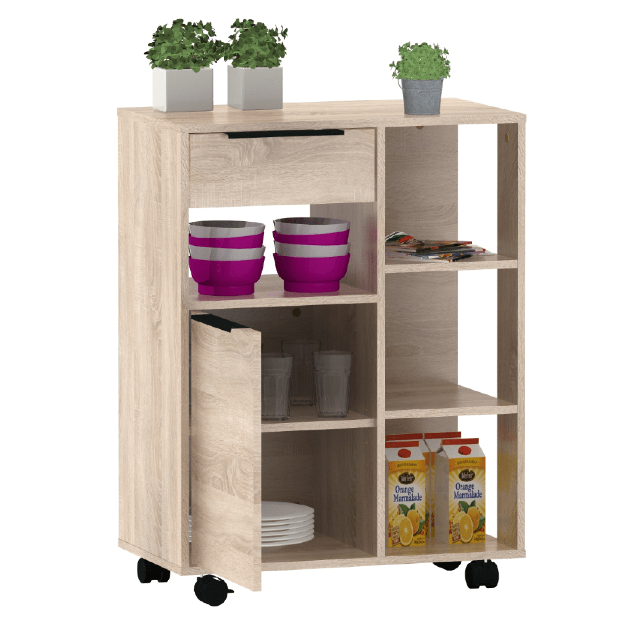 Bufet cu o usa, stejar sonoma, LILIEN TYP 3 — imaginea 3
