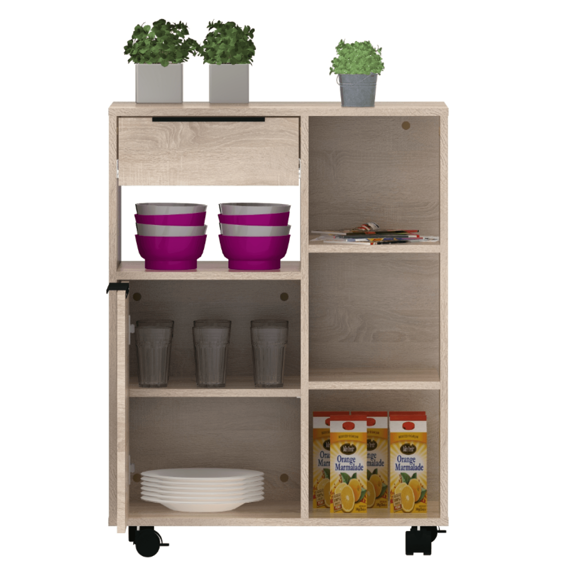 Bufet cu o usa, stejar sonoma, LILIEN TYP 3 — imaginea 6