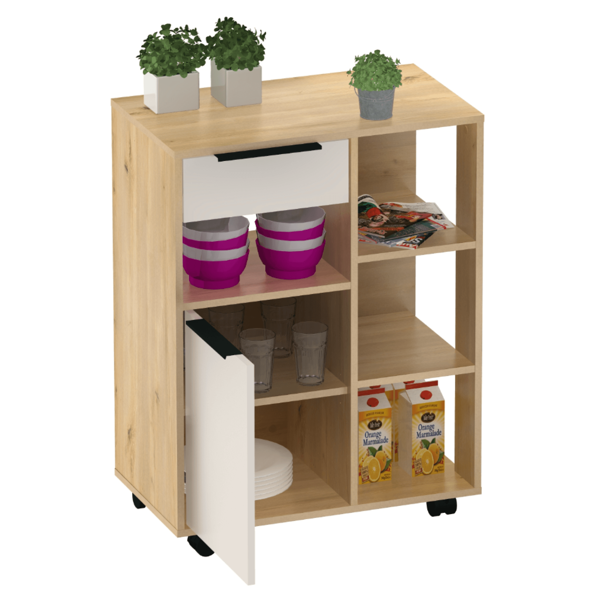 Bufet cu o usa, stejar artisan/casmir, LILIEN TYP 3 — imaginea 9