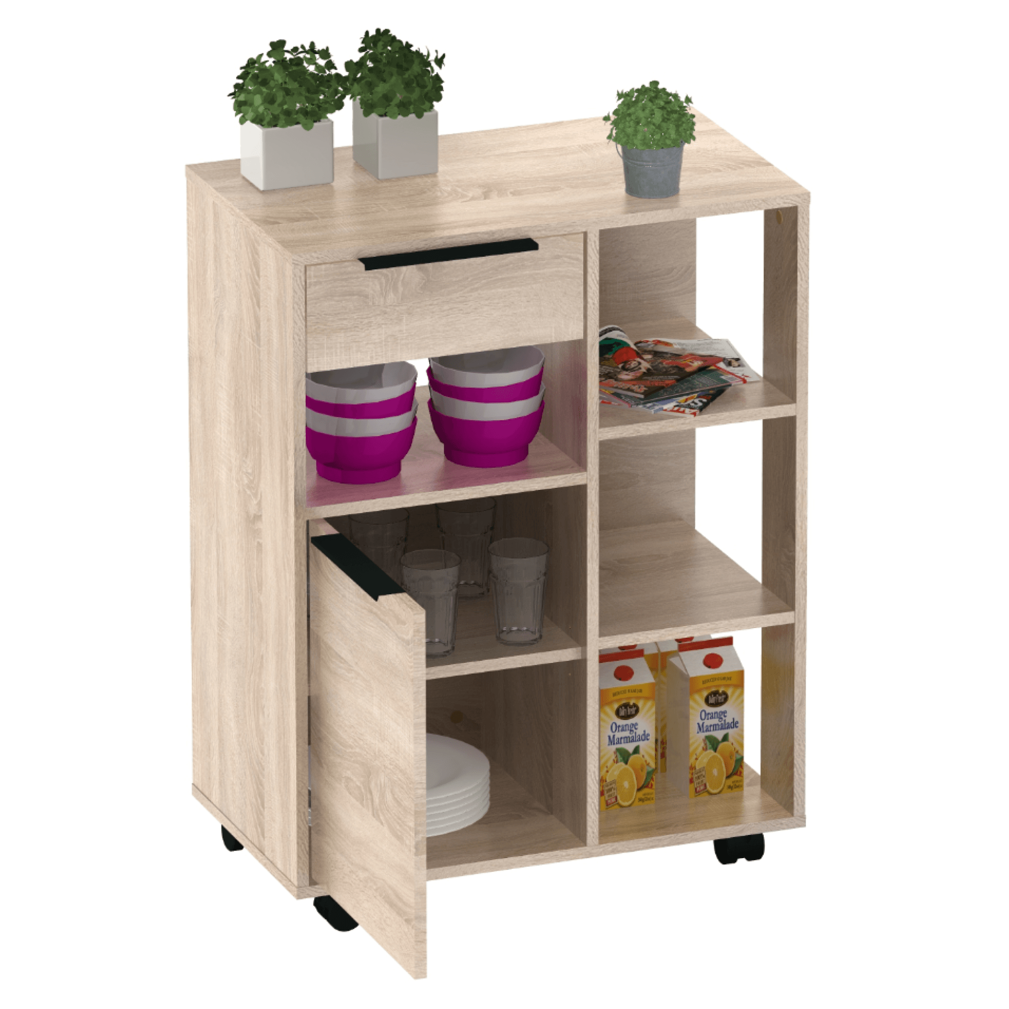 Bufet cu o usa, stejar sonoma, LILIEN TYP 3 — imaginea 9