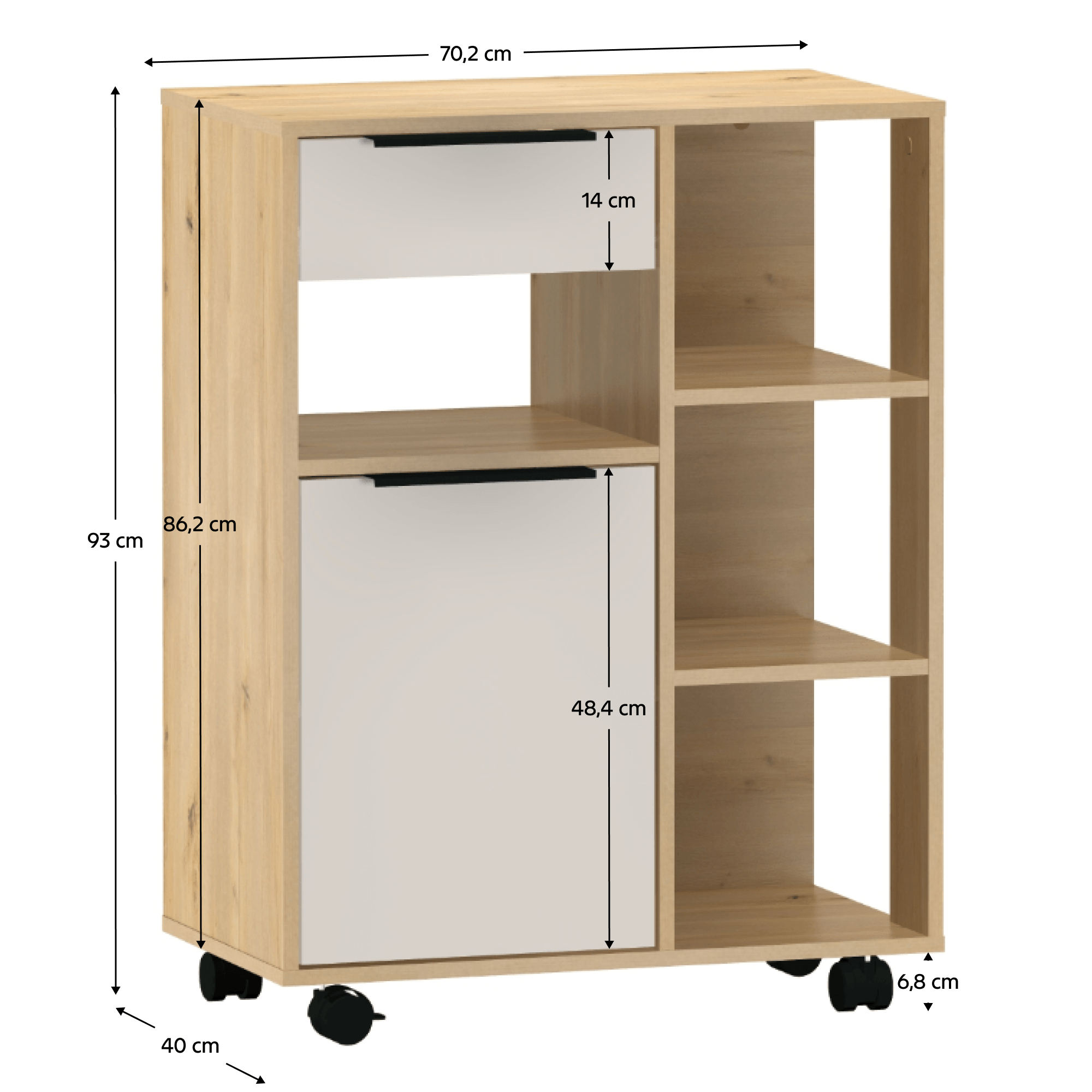 Bufet cu o usa, stejar artisan/casmir, LILIEN TYP 3 — imaginea 10