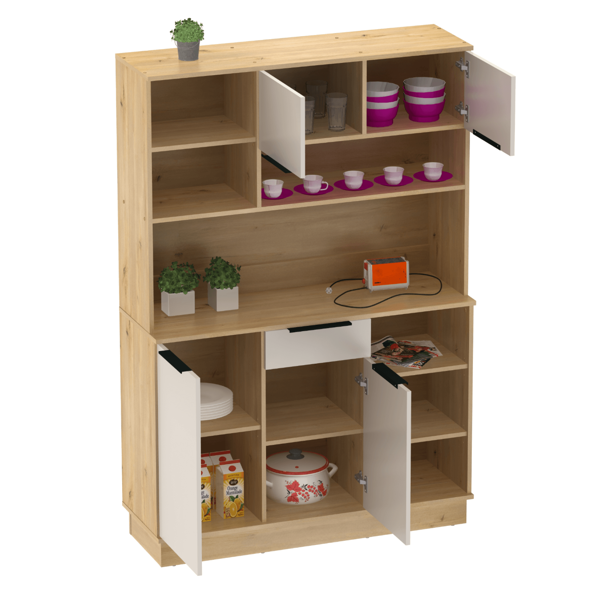 Bufet, stejar artisan/casmir, LILIEN TYP 2 — imaginea 9