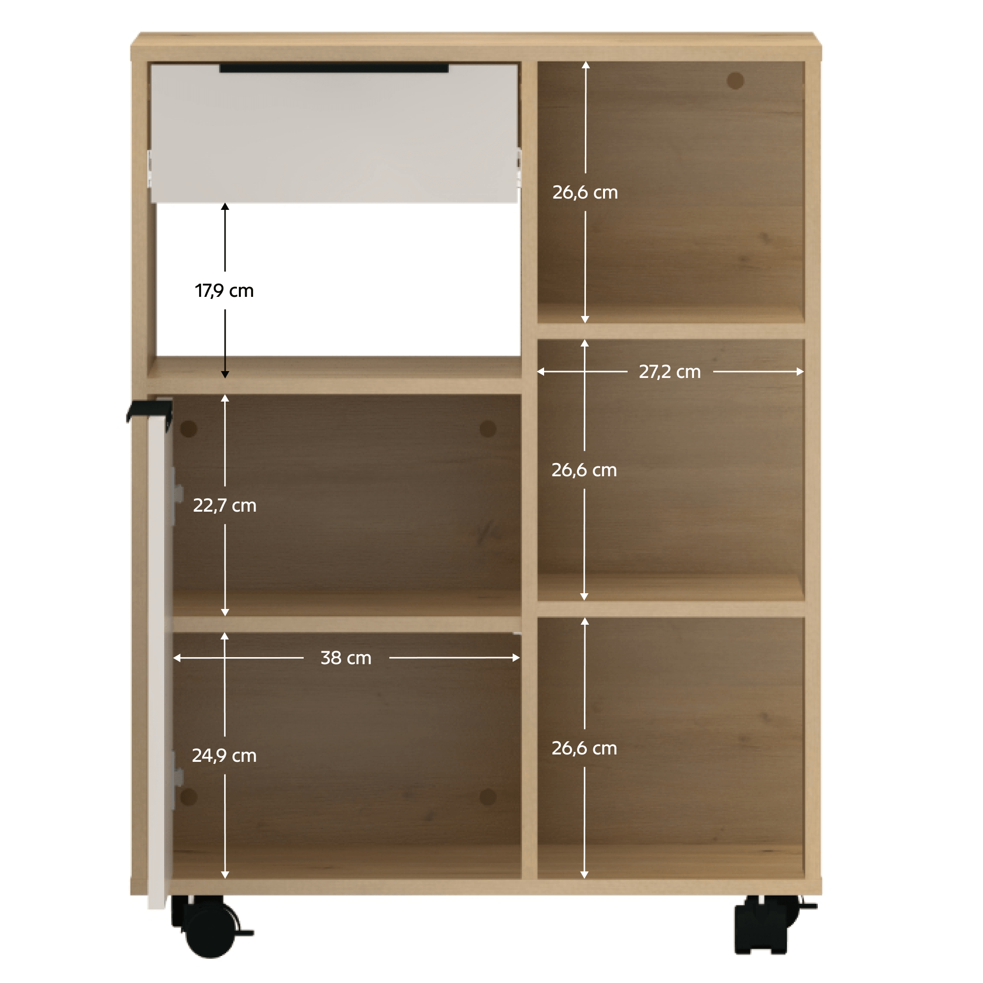 Bufet cu o usa, stejar artisan/casmir, LILIEN TYP 3 — imaginea 11