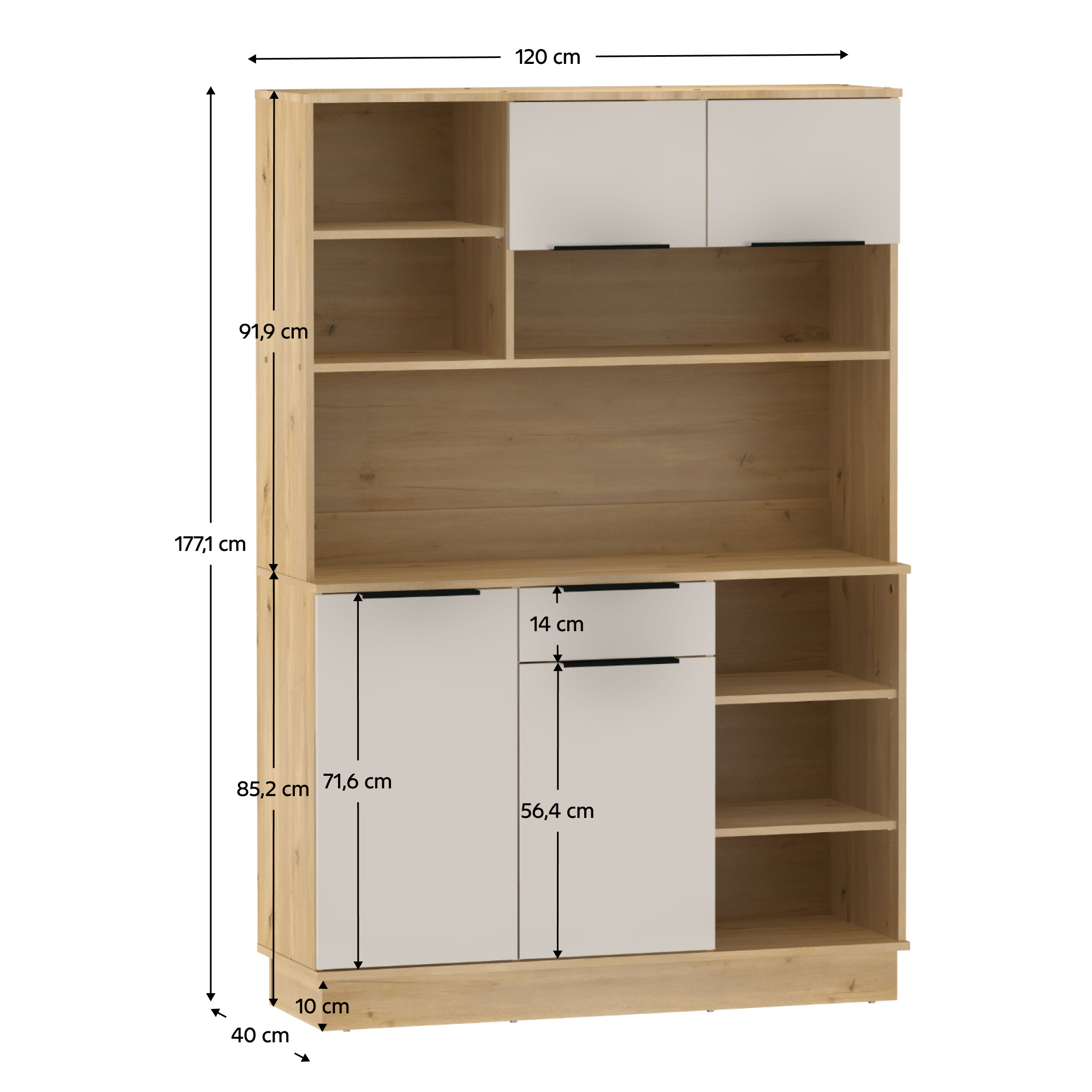 Bufet, stejar artisan/casmir, LILIEN TYP 2 — imaginea 10