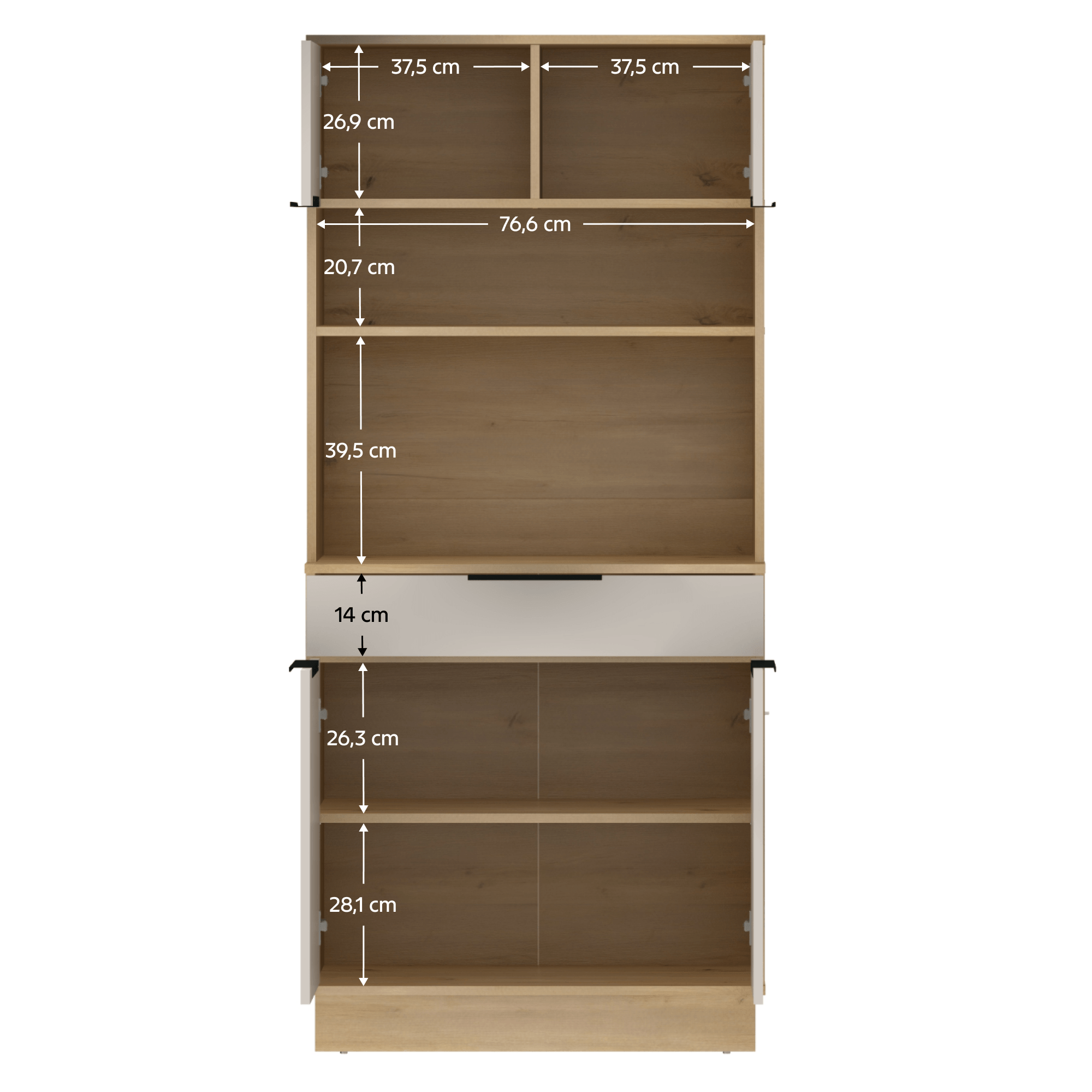 Bufet cu paru usi, stejar artisan/casmir, LILIEN TYP 1 — imaginea 11