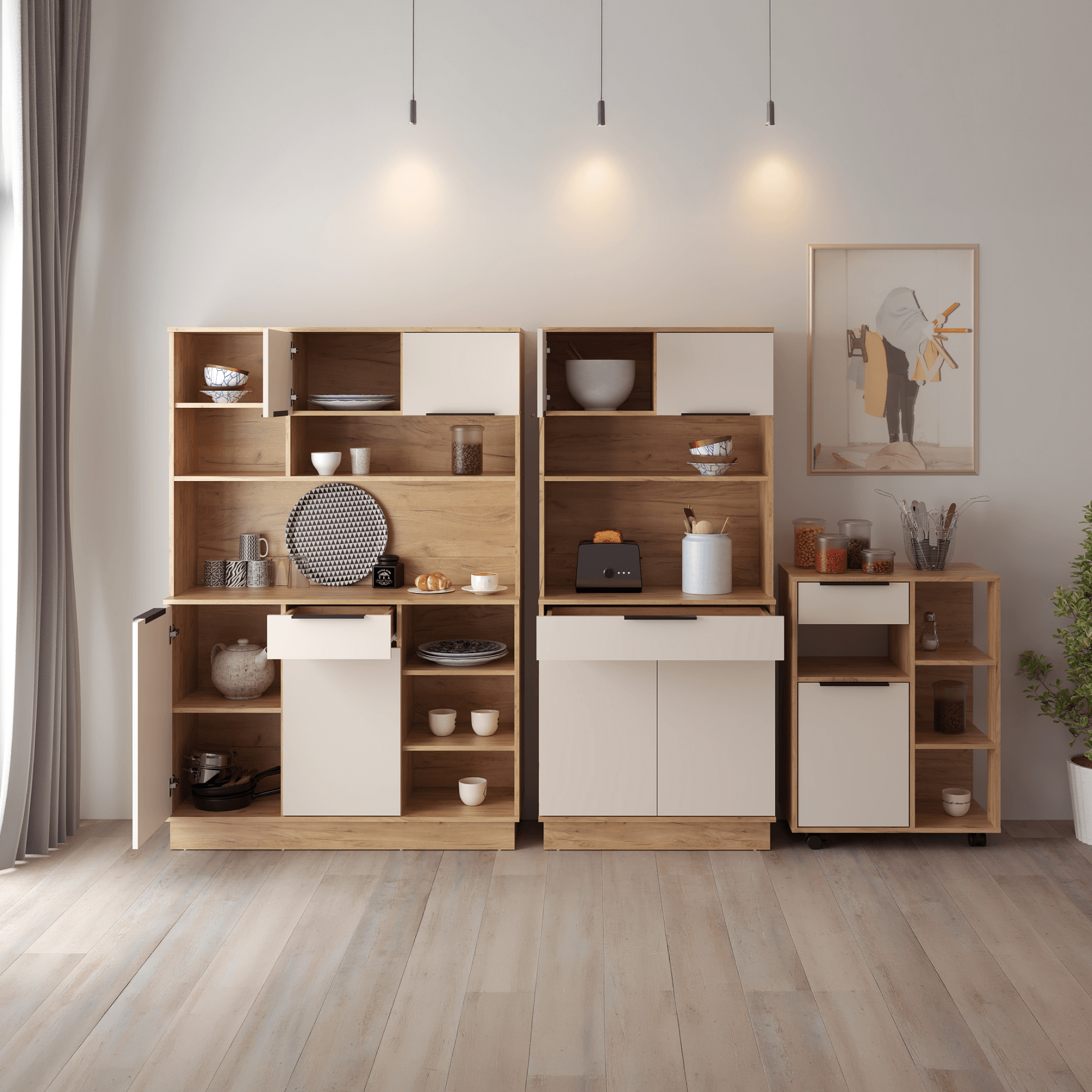 Bufet cu o usa, stejar artisan/casmir, LILIEN TYP 3 — imaginea 12