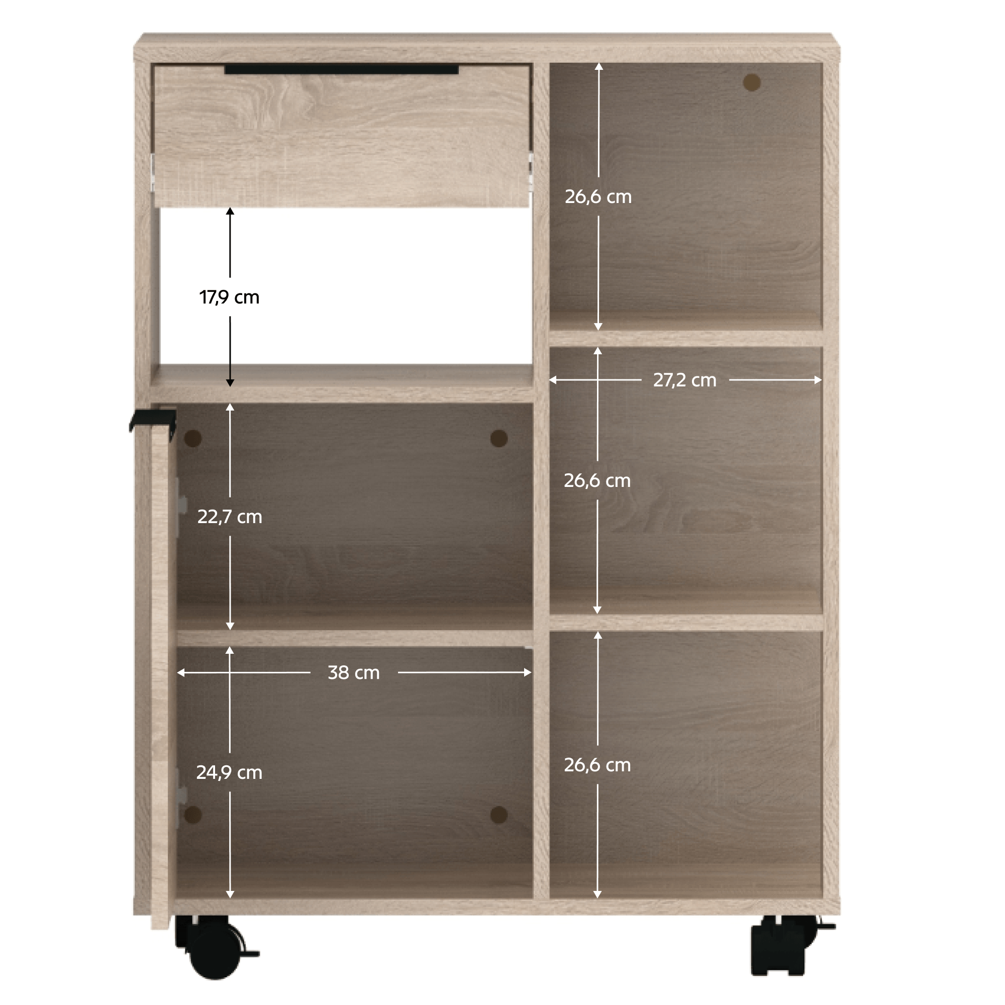 Bufet cu o usa, stejar sonoma, LILIEN TYP 3 — imaginea 11