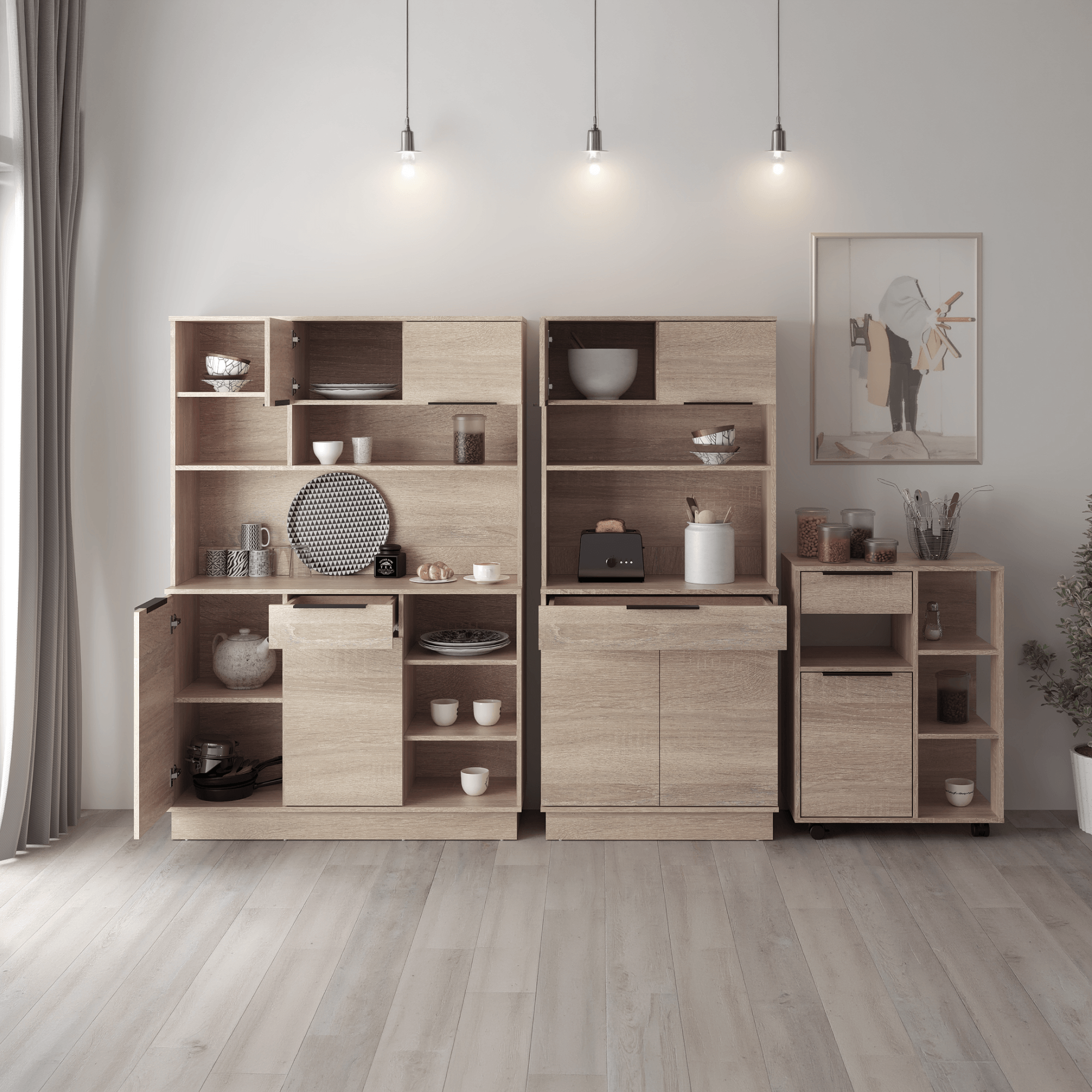 Bufet cu patru usi, stejar sonoma, LILIEN TYP 2 — imaginea 12