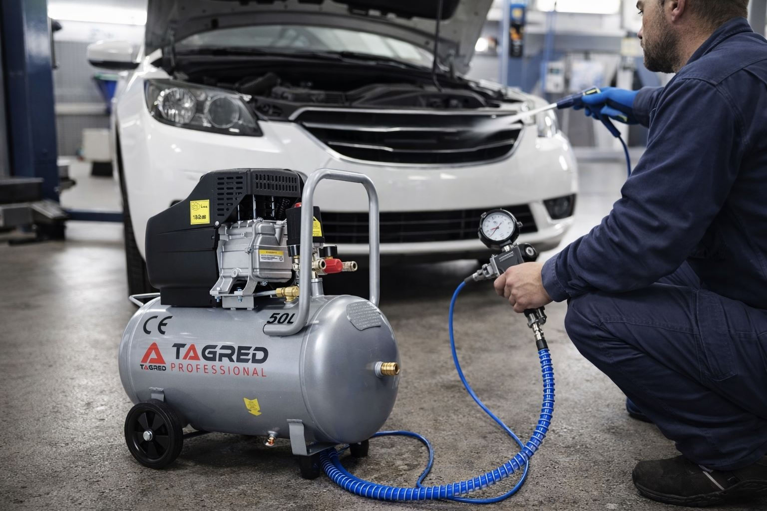 Compresor de aer cu ulei, Tagred TA301TA103, 50L, 9 bar, Set 18 in 1 — imaginea 12