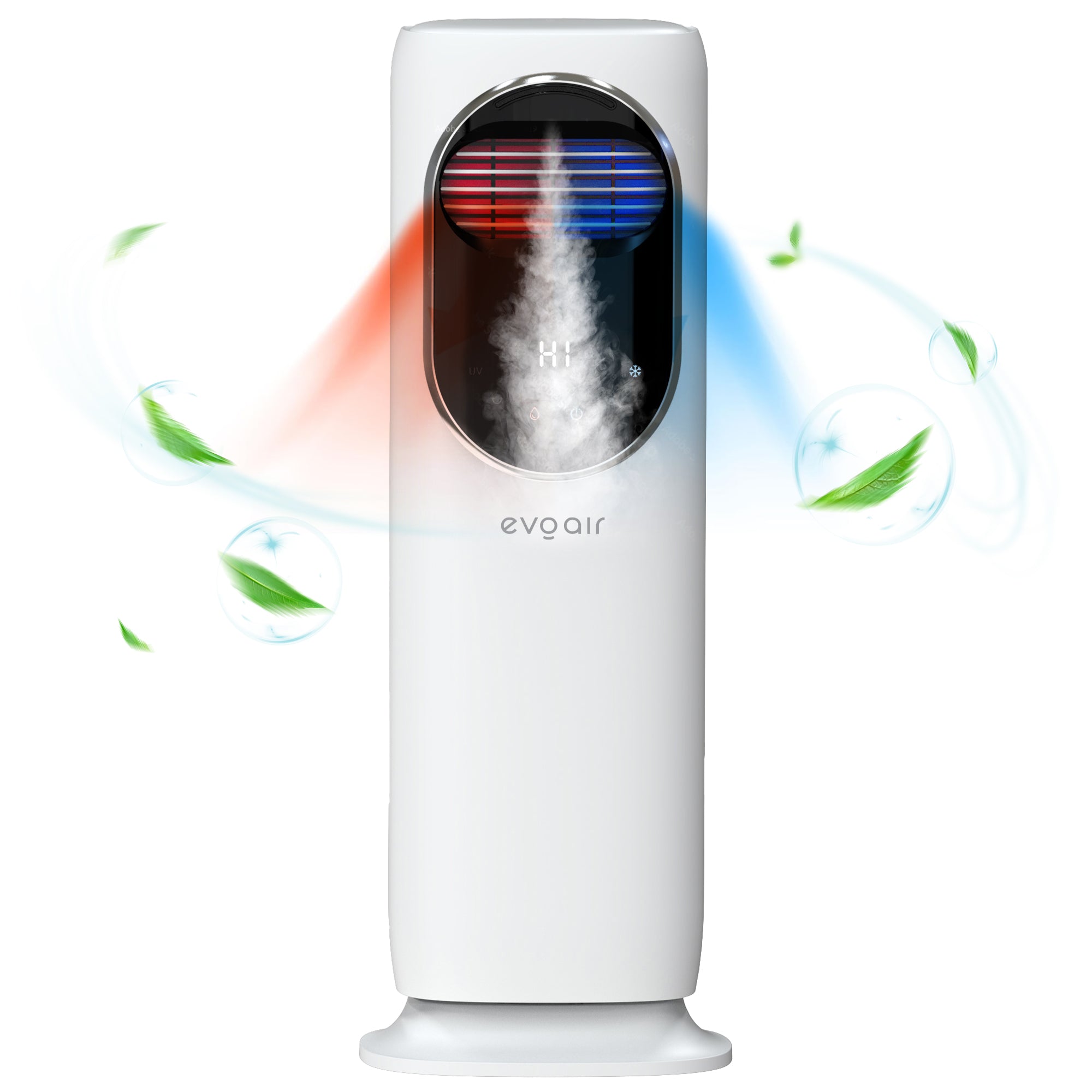 Ventilator turn 4in1 Evoair BRIIS SILVER BLACK, Incalzire, Racire, Umidificare, UV (Mici imperfectiuni vizuale)