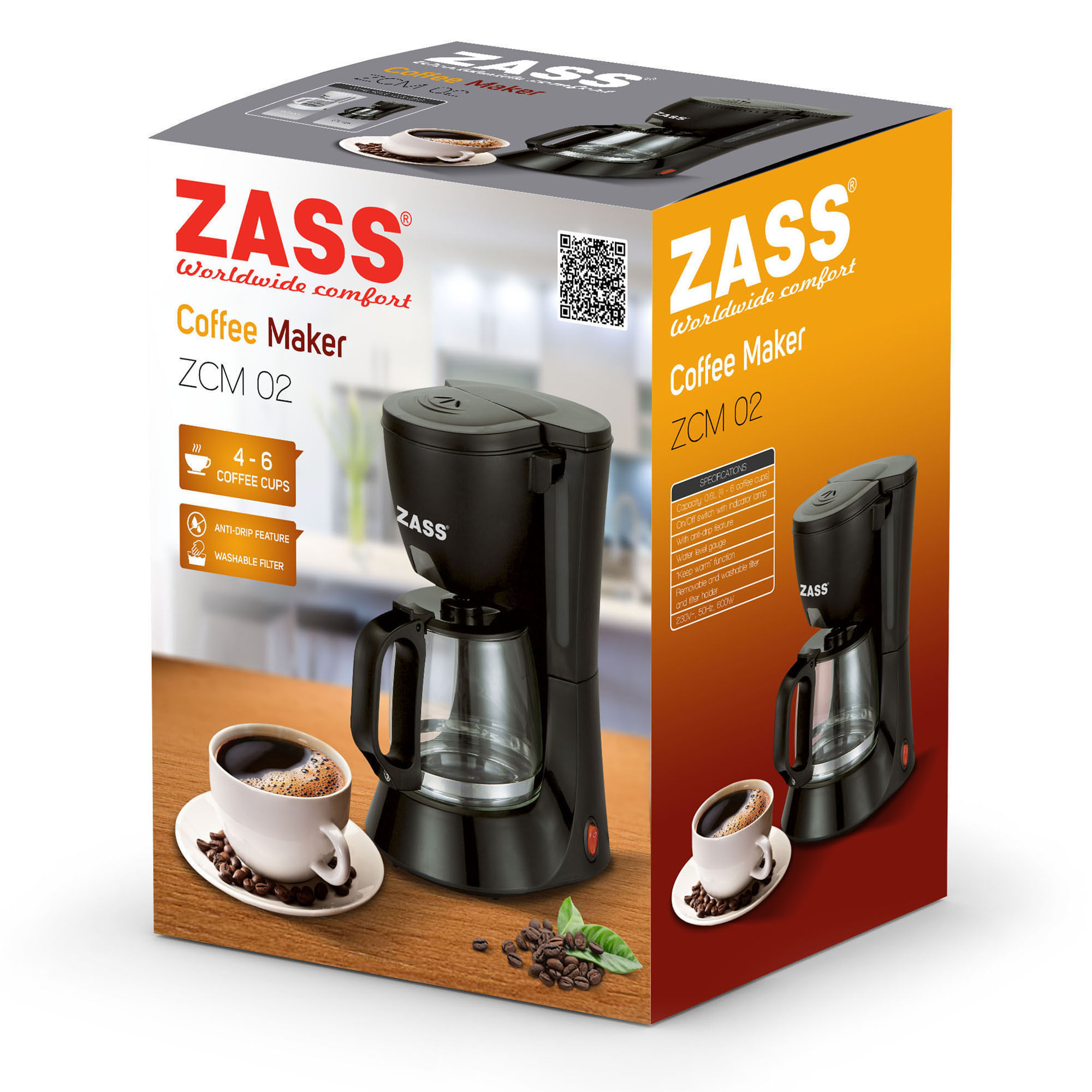 Cafetiera Zass ZCM 02, negru - 3 | YEO