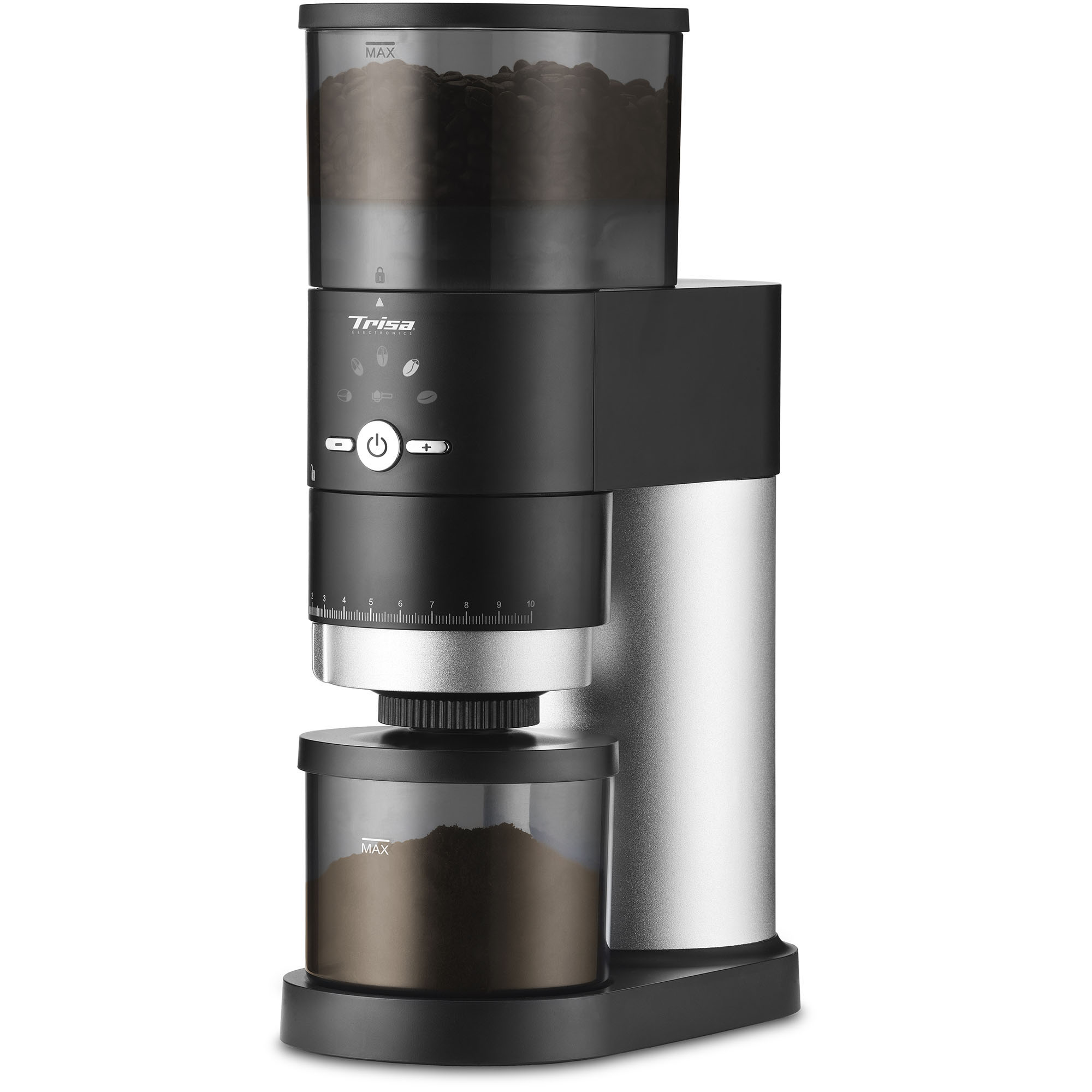 Rasnita de cafea Trisa Perfect Coffe Grinder 6218.7512, negru-gri