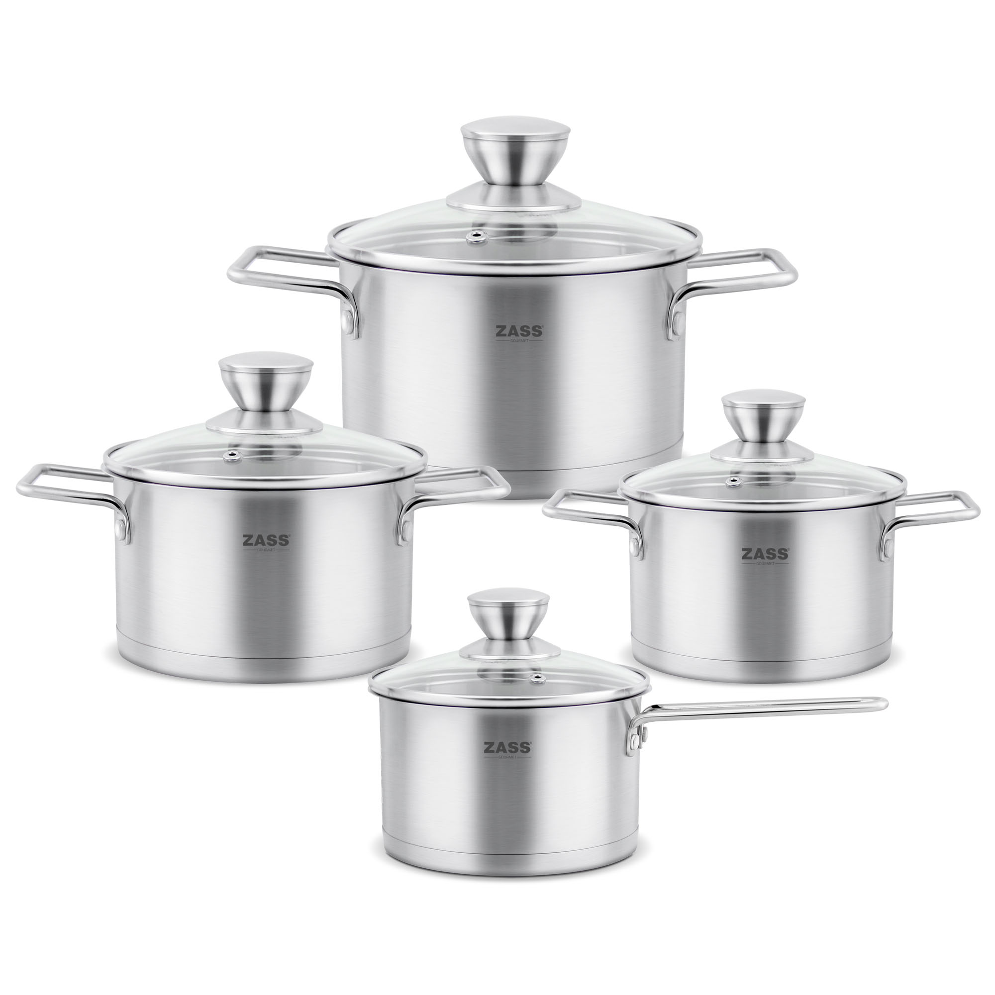 Set oale Inox cu capac Zass Gourmet ZG-SCS 03, inox