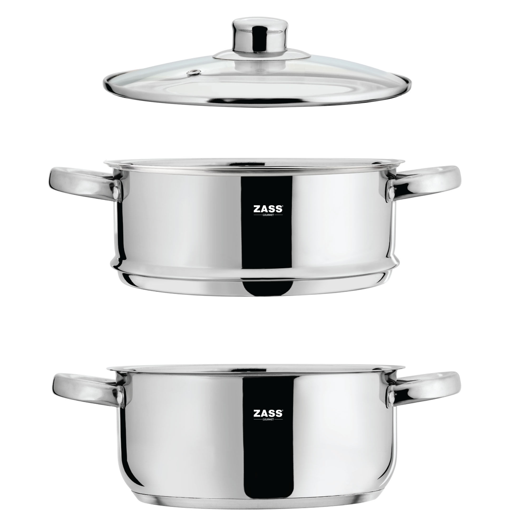 Set de gatit sub Aburi din Inox Zass Gourmet ZG-SSS 01, inox - 3 | YEO