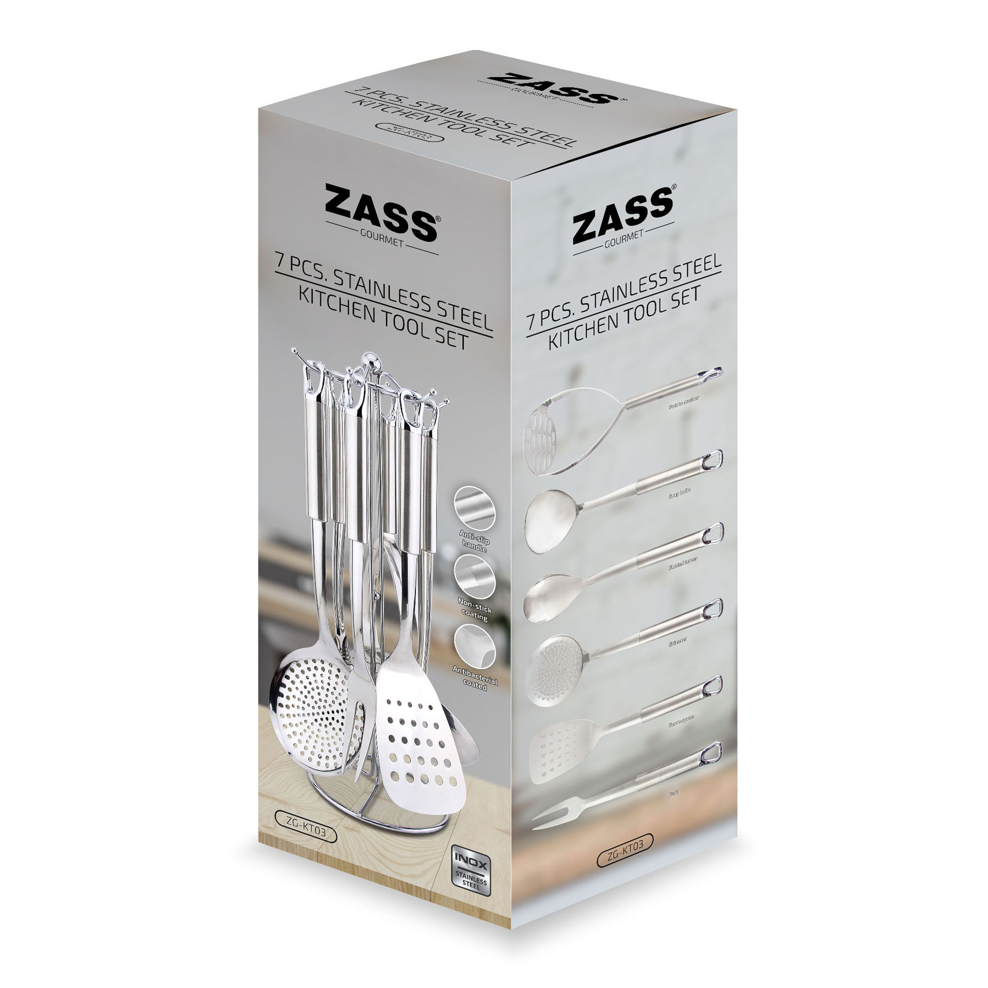 Ustensile de bucatarie din Inox Zass Gourmet ZG-KT 03, inox - 4 | YEO