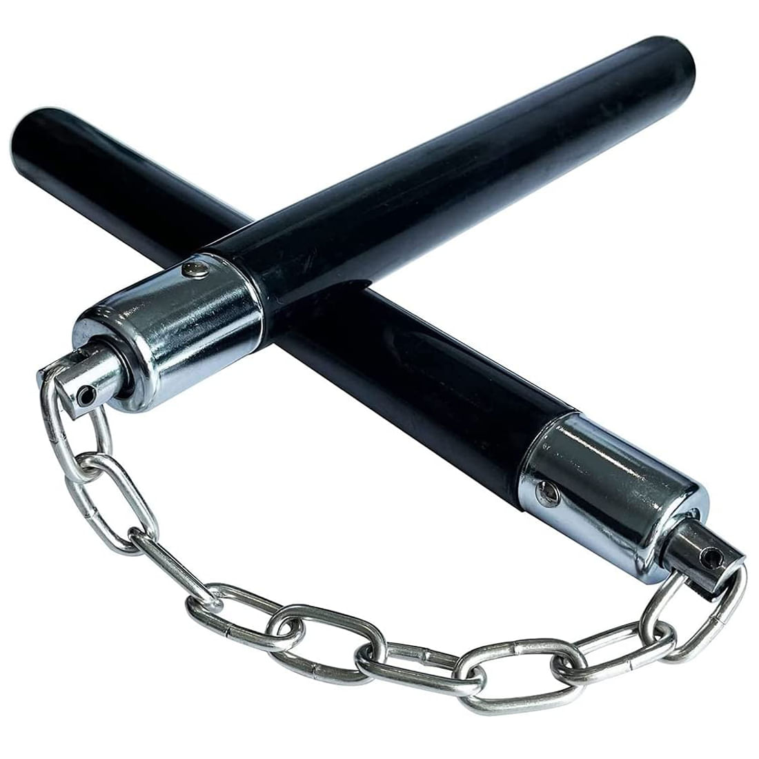 Nunceag-nunchucku IdeallStore®, cauciuc, prindere lant, negru, 30 cm - 2 | YEO