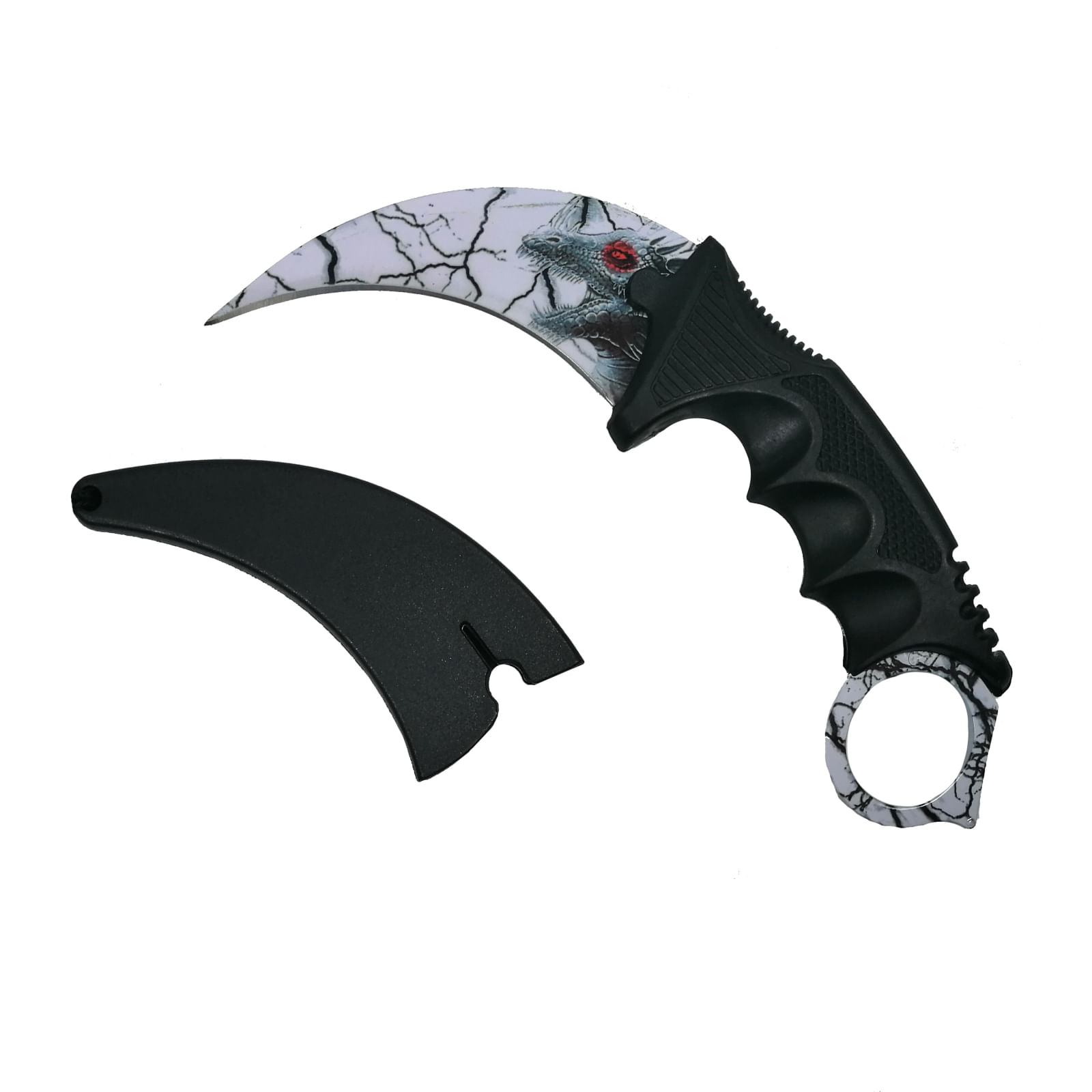 Cutit Karambit, alb, White Daemon, 18.5 cm