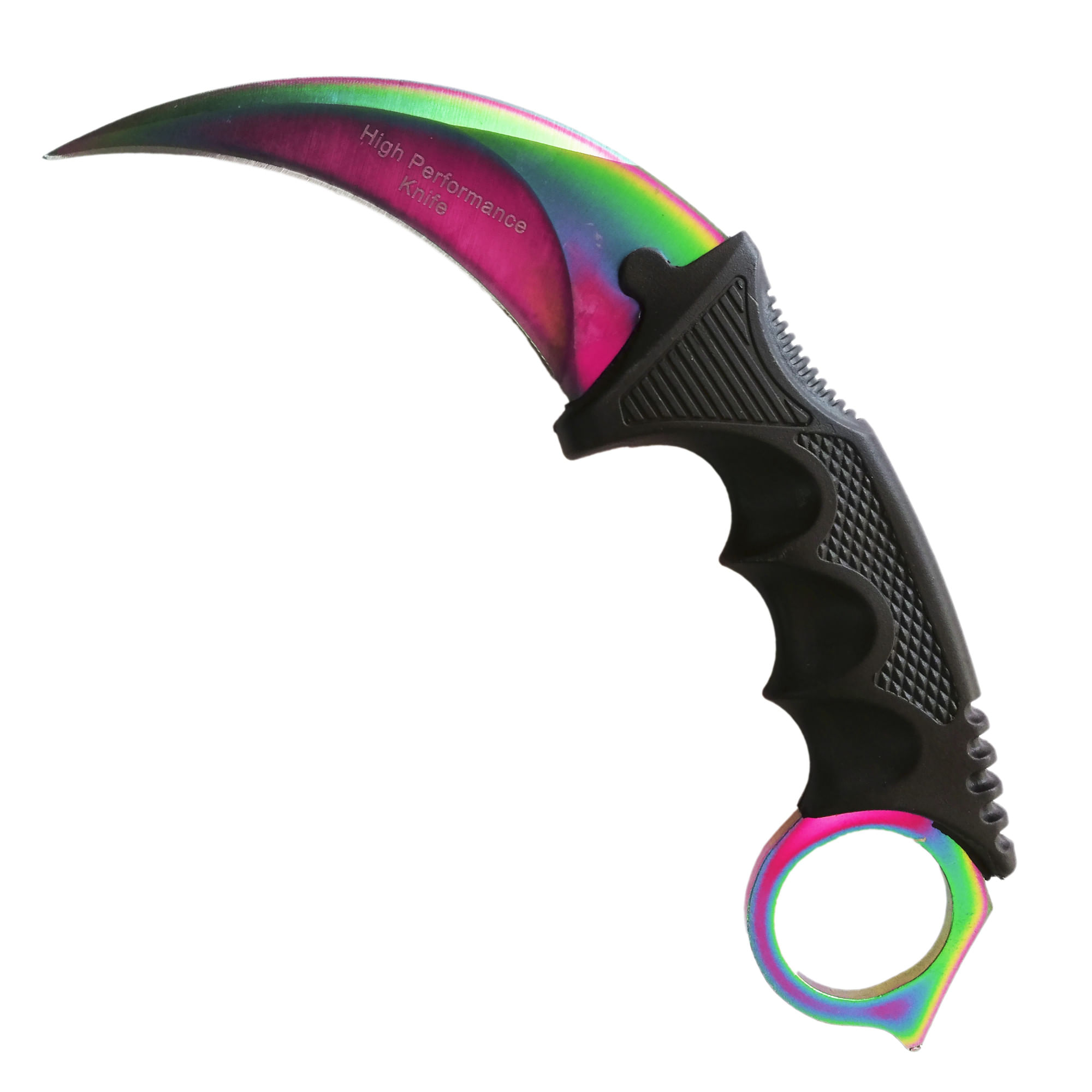 Cutit de vanatoare IdeallStore®, Karambit tip CS:GO, multicolor, teaca cu snur inclusa - 1 | YEO