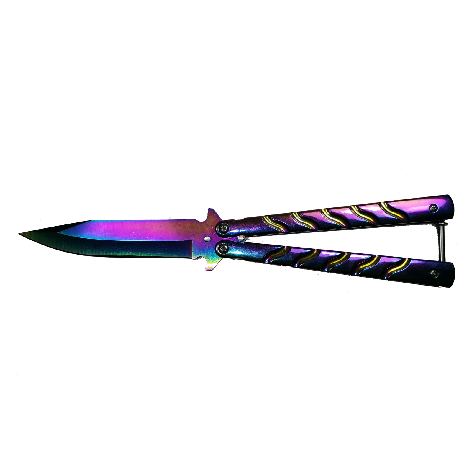 Cutit, Briceag fluture, Balisong, Butterfly 22.5 cm, Rainbow-Palette