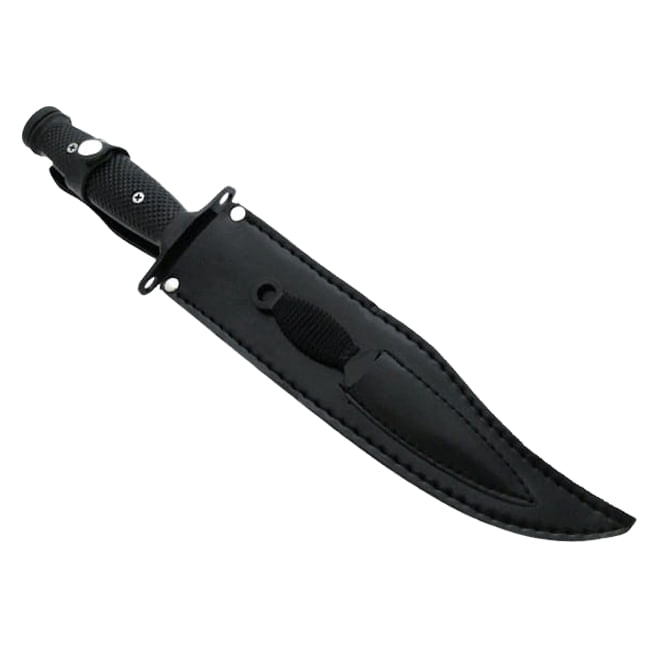 Cutit de vanatoare IdeallStore®, Goldur Blade, 36 cm, negru, husa piele, cutit aruncat inclus - 1 | YEO