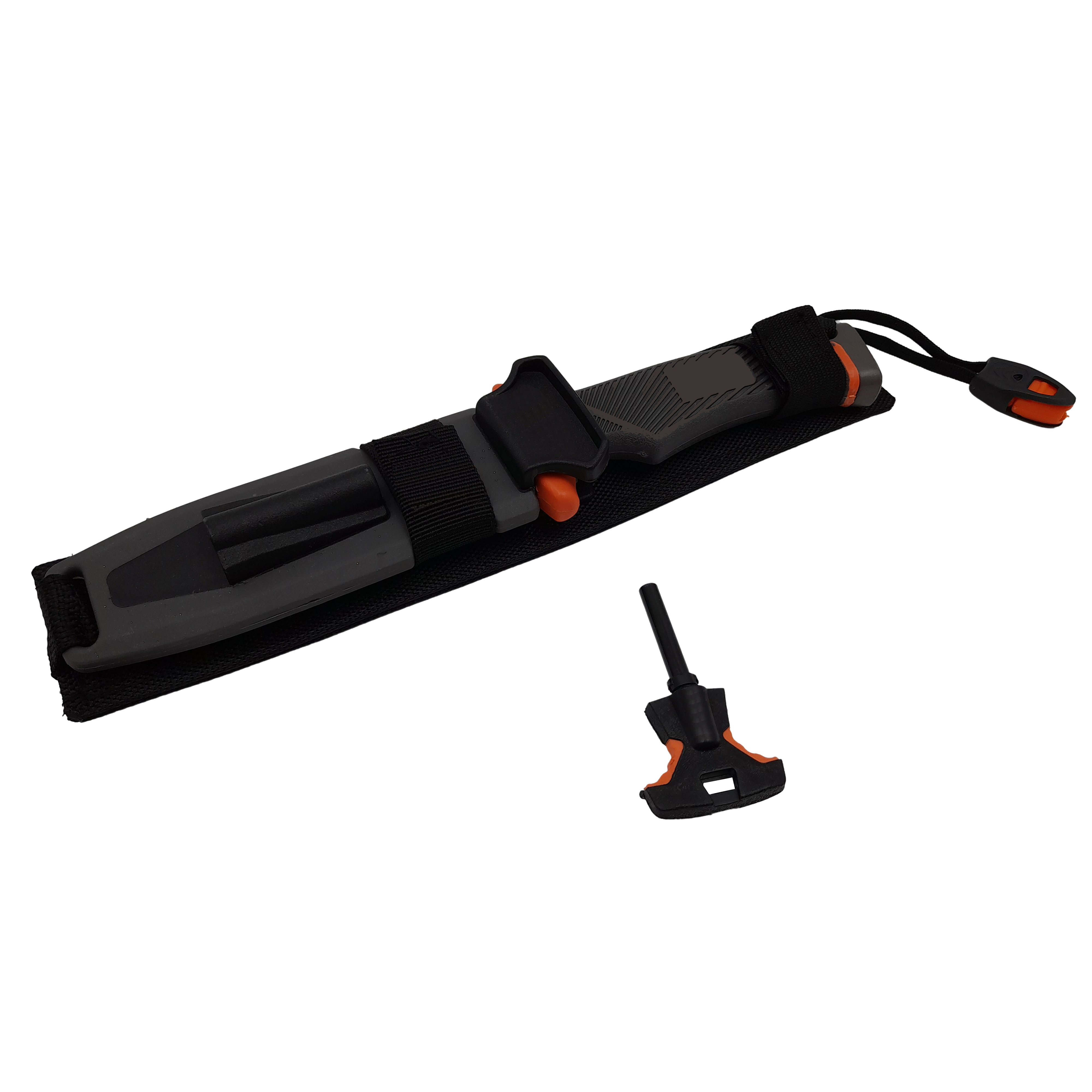 Cutit de vanatoare IdeallStore®, Survival King, 25 cm, otel inoxidabil, portocaliu, husa inclusa