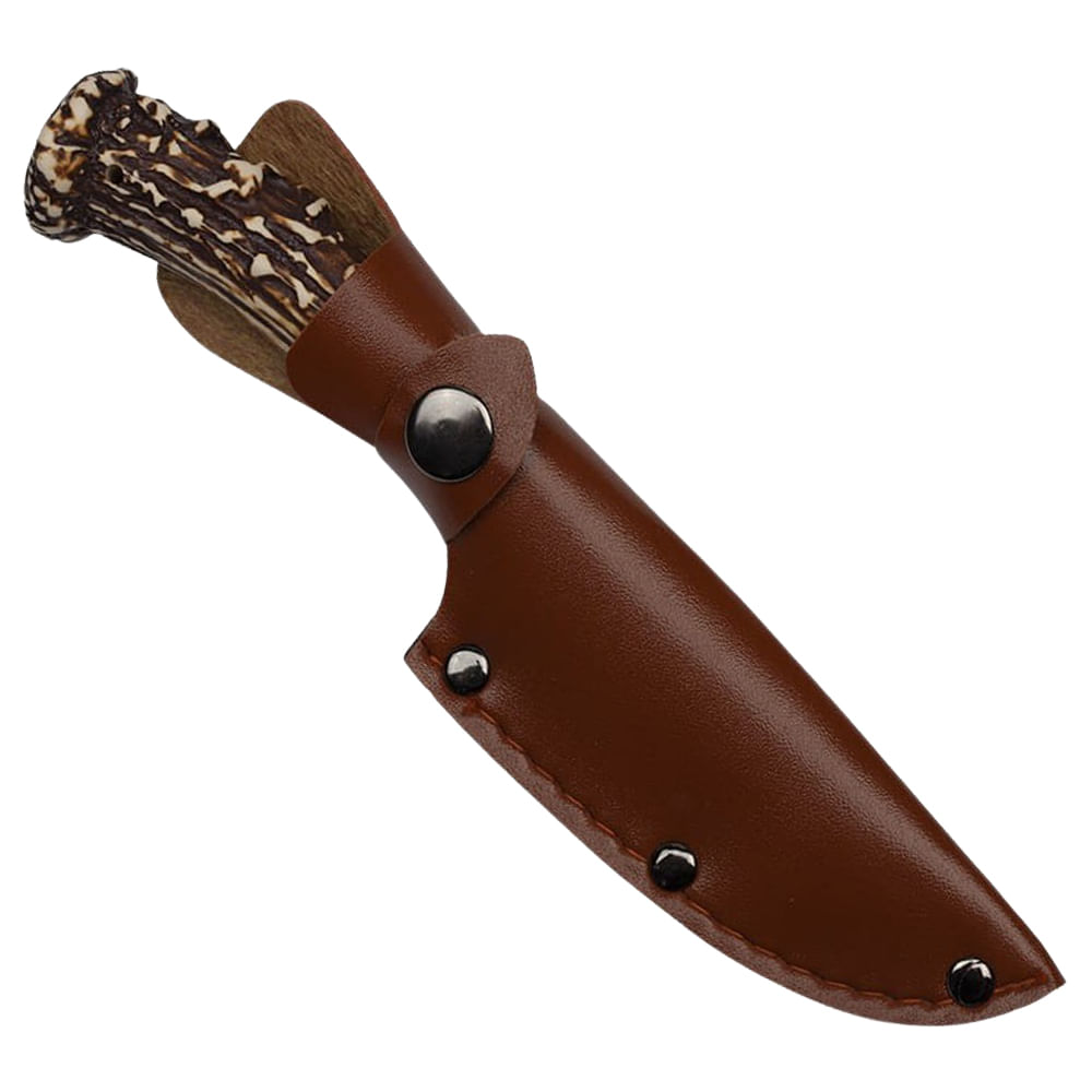 Cutit de vanatoare IdeallStore®, The Goat Knife, 21 cm, bej, husa piele ecologica - 1 | YEO