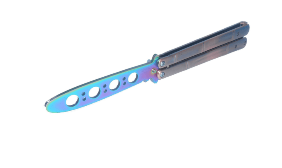 Cutit - Briceag fluture - Balisong - Butterfly, rainbow, pentru antrenament - 1 | YEO