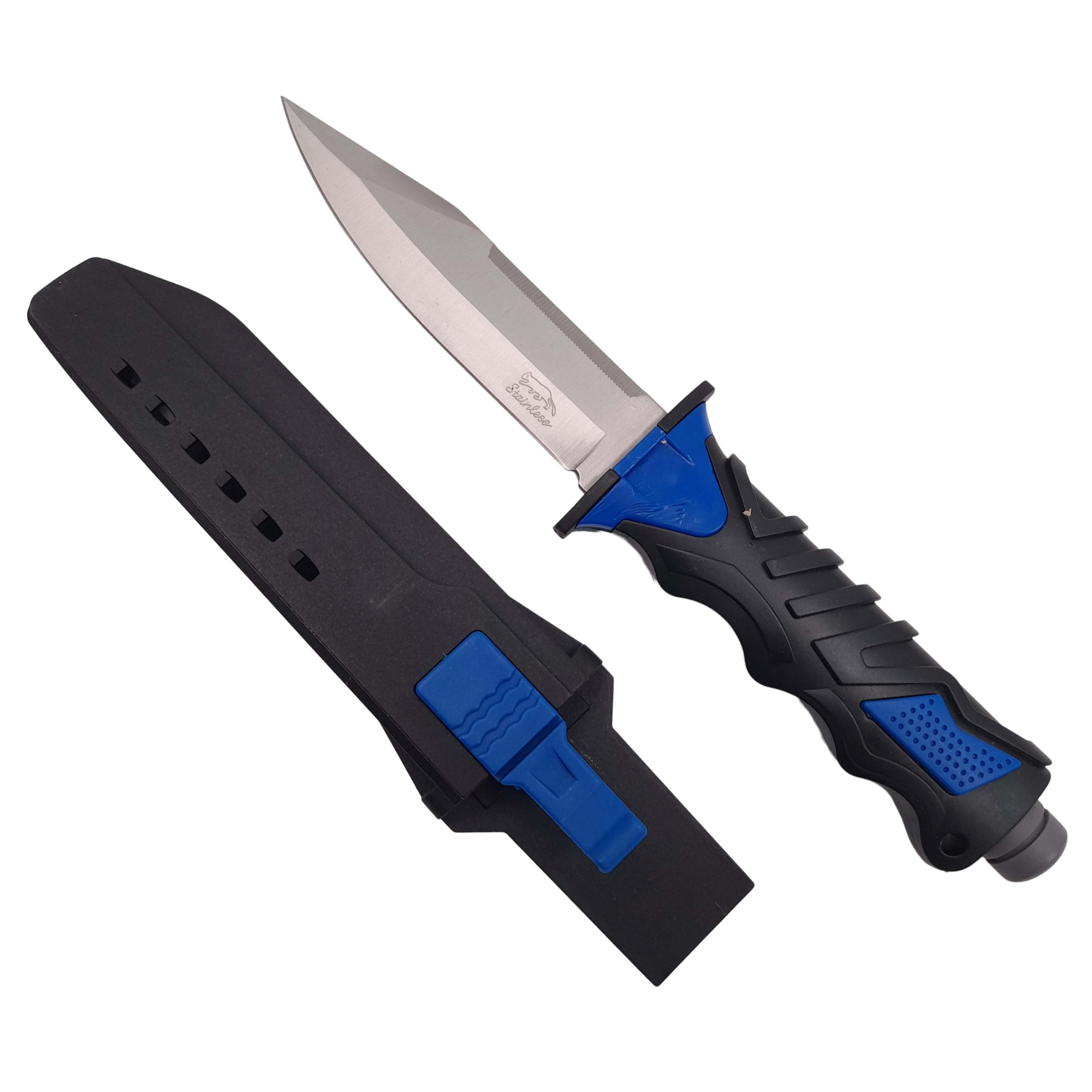 Cutit de vanatoare IdeallStore®, Survival Blade, otel inoxidabil, 28.5 cm, negru, teaca inclusa