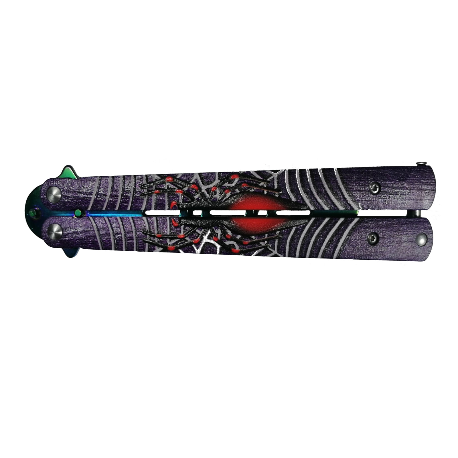 Cutit, Briceag fluture, Balisong, Butterfly pentru antrenament, 24 cm, Spider Web - 2 | YEO