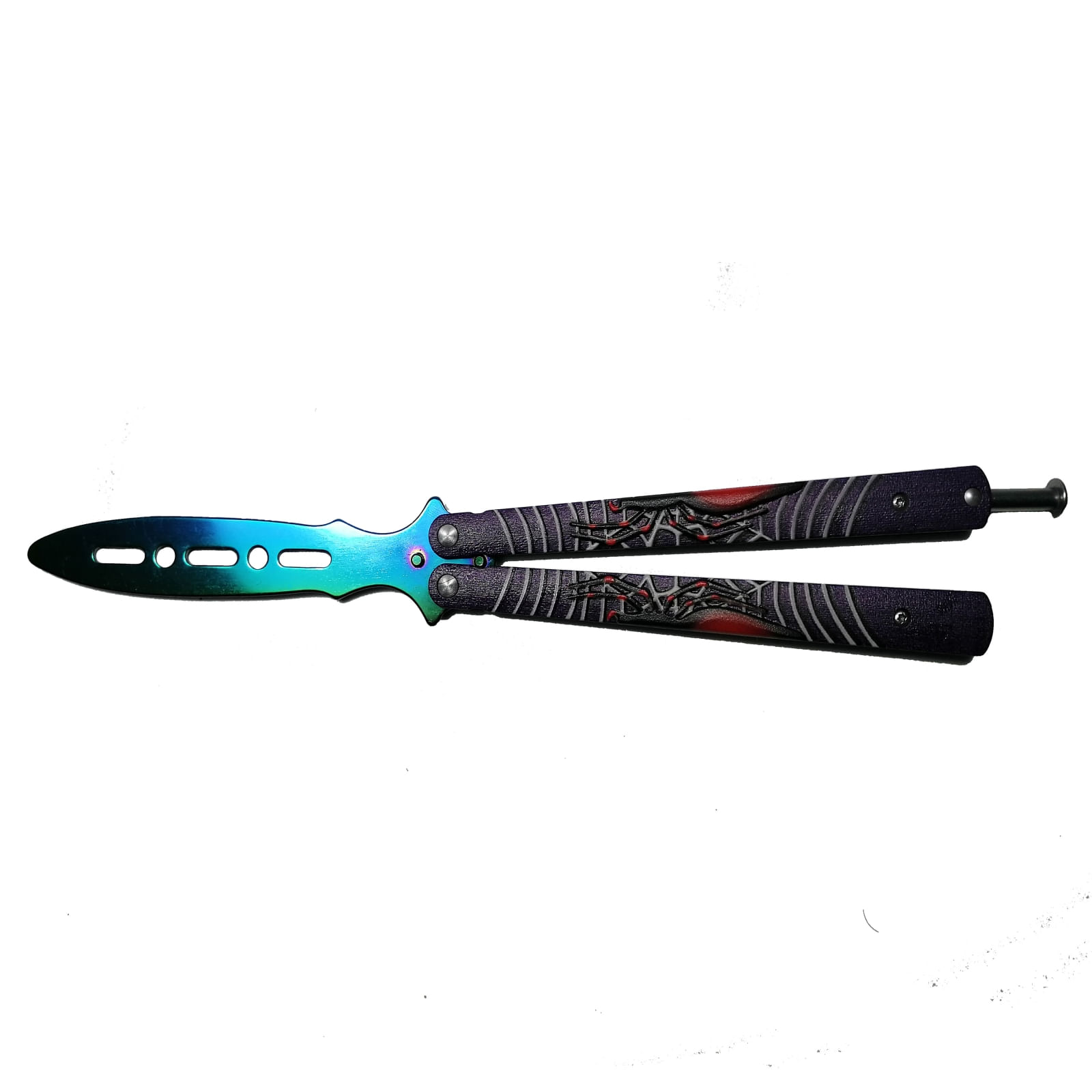 Cutit, Briceag fluture, Balisong, Butterfly pentru antrenament, 24 cm, Spider Web - 1 | YEO