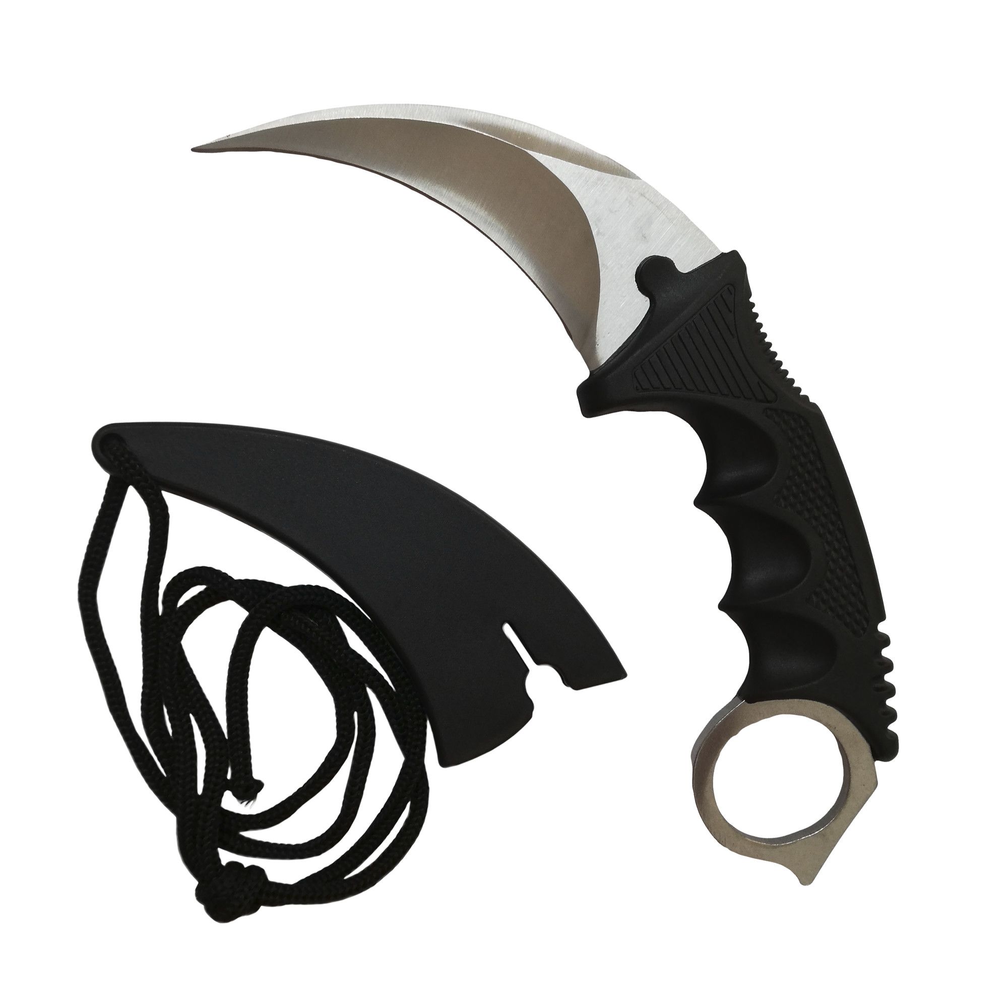 Set Cutit Briceag Karambit CS:GO, silver,alb, plus teaca si snur + Cutit Briceag Karambit CS:GO, multicolor,fade, plus teaca si snur - 1 | YEO