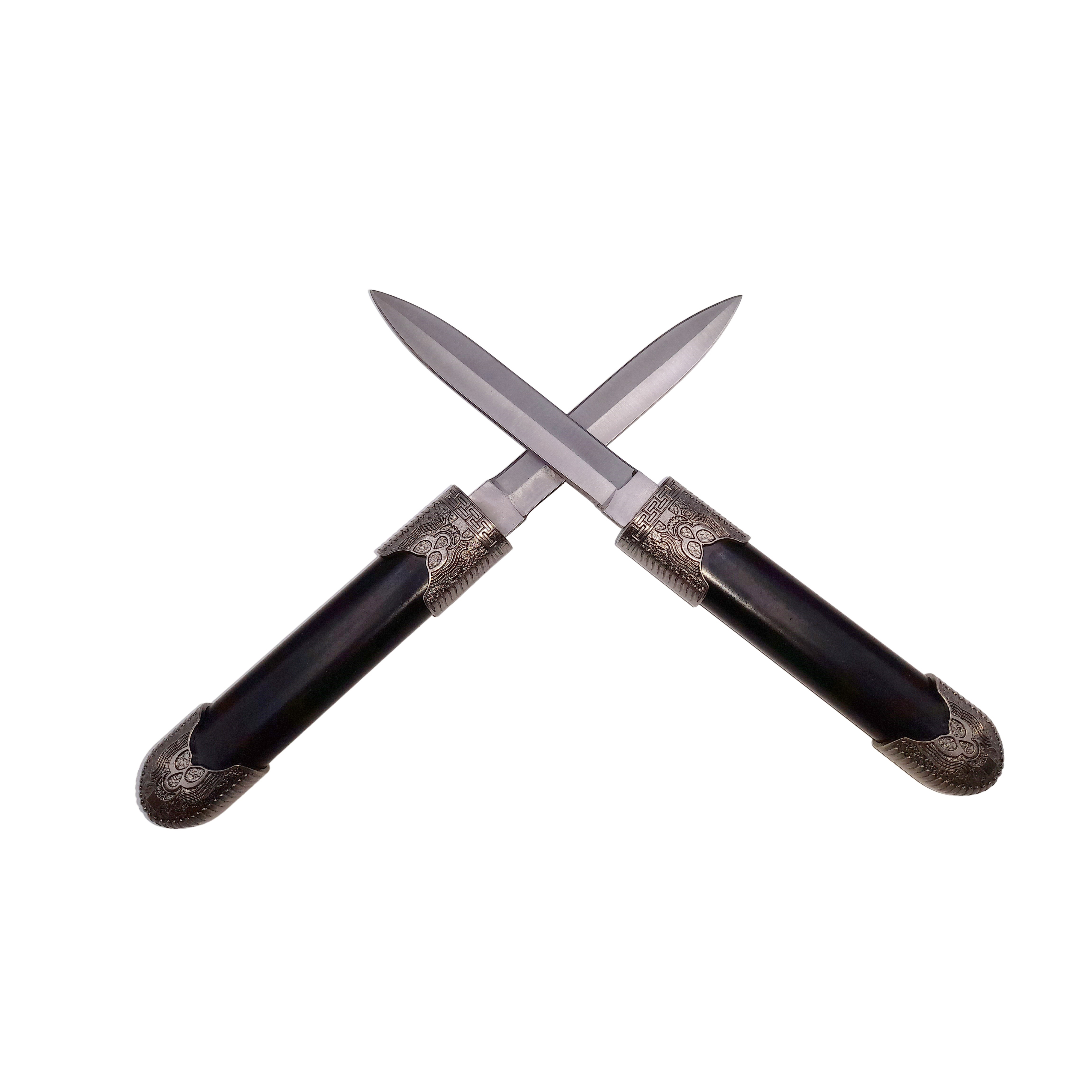 Set cutite duble decorative DEPOX®, panoplie, Ronin Ground, negre, metal, 51.5 cm, suport inclus — imaginea 10